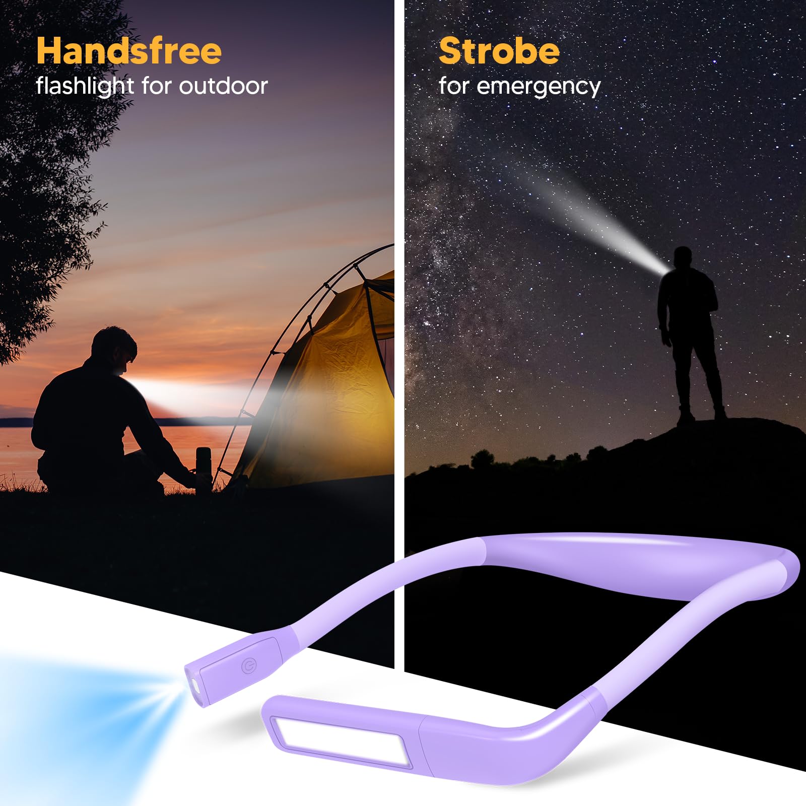 EastPin Reading Lights for Books in Bed, 3 Colors Dimmable Neck Light - View 5