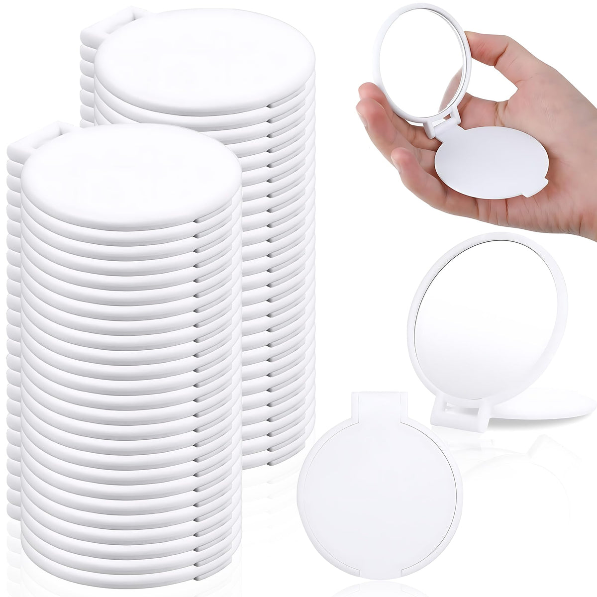 50 PCS Compact Mirror Bulk Mini Portable Folding Mirror - WYIPOLZI Official Imagery - 2