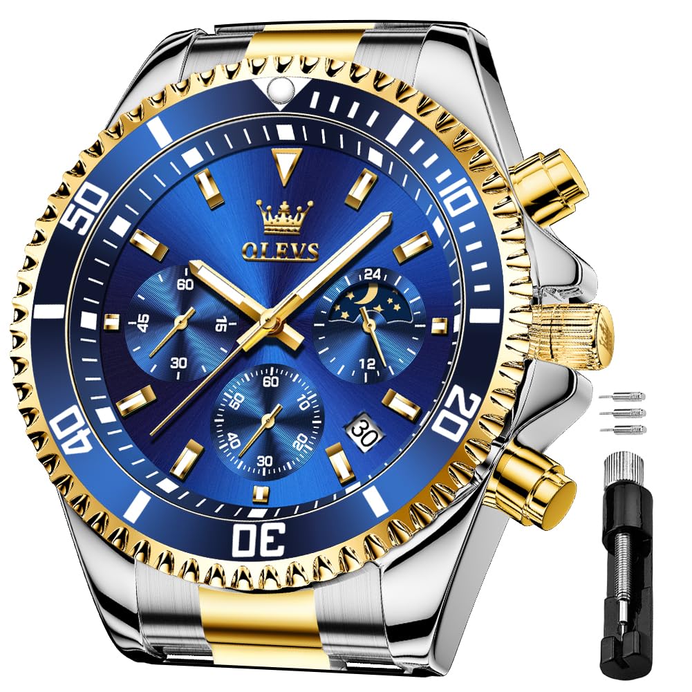 OLEVS Men's Waterproof Watches Stainless Steel Waterproof - Product Imagery