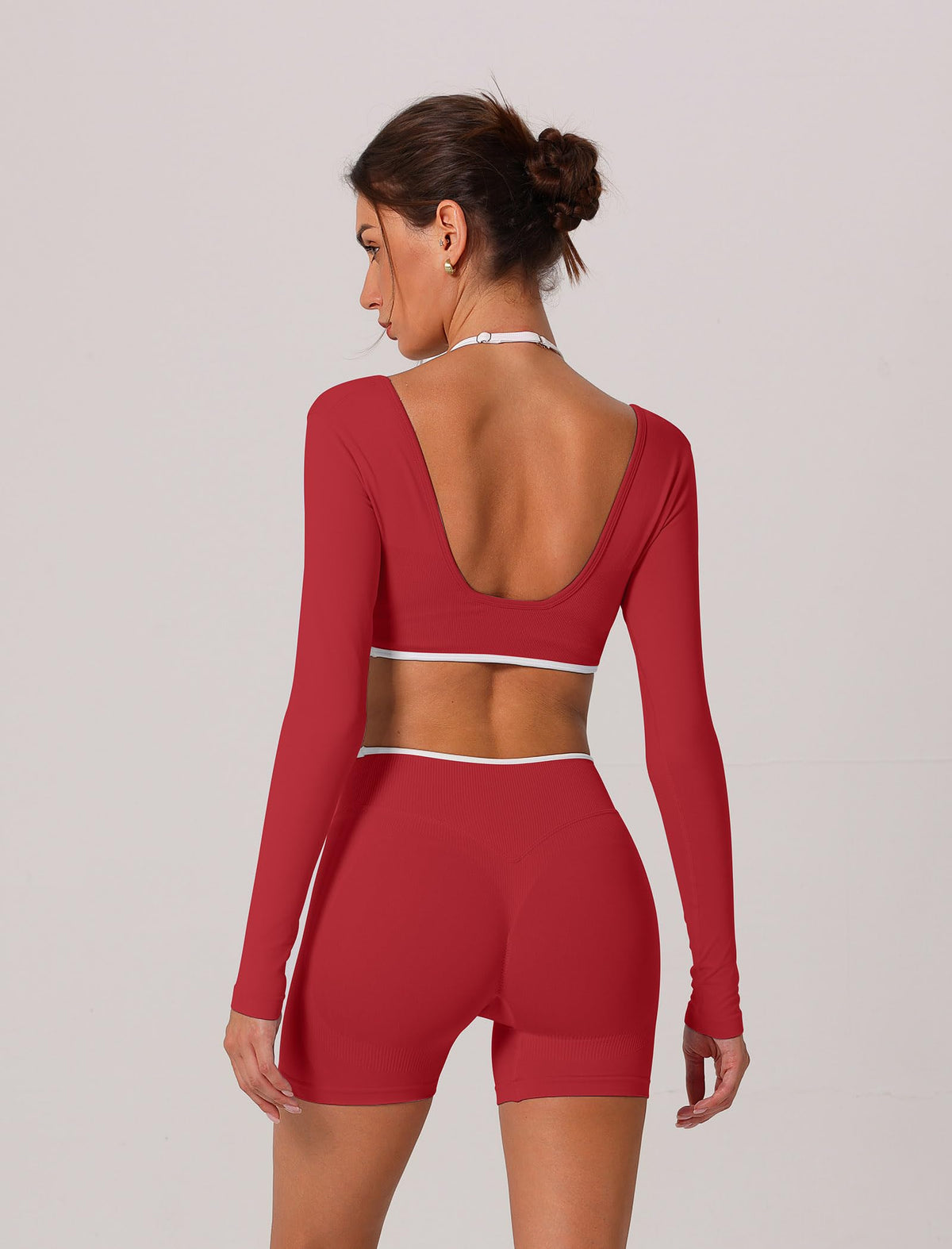ABOCIW Workout Sets for Women 2 Piece Seamless Color Block - ABOCIW Official Imagery - 3