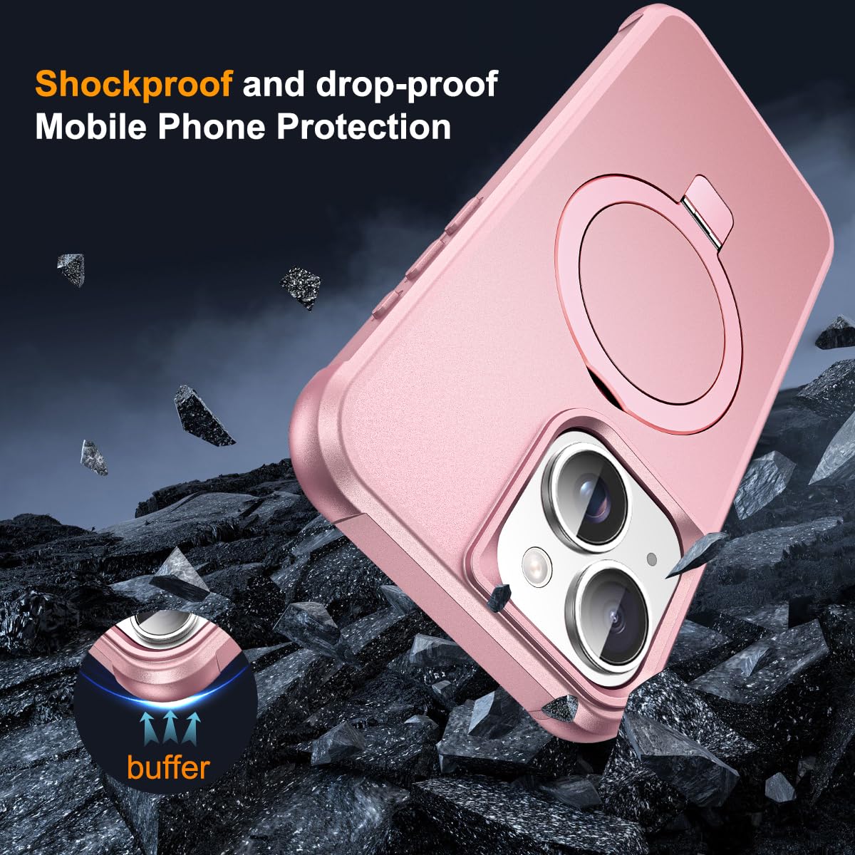 SKYLMW Compatible with iPhone 13 14 Case with Stand Rose - SKYLMW Official Imagery - 8