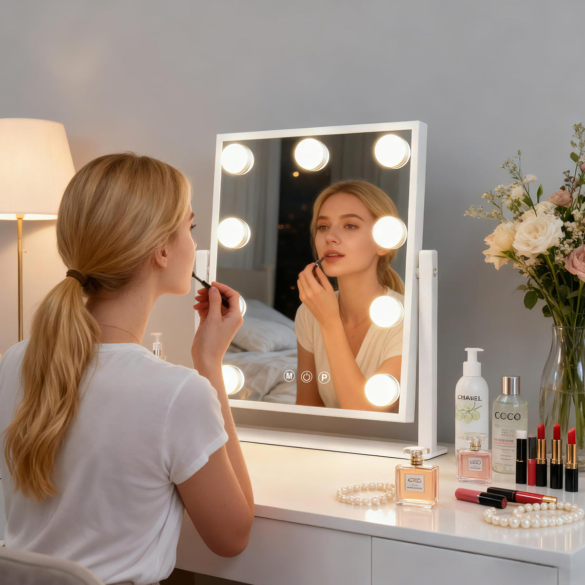 Makeup mirror with lights Hollywood Vanity Mirror with 9 LED - MEKKLEON Official Imagery - 8