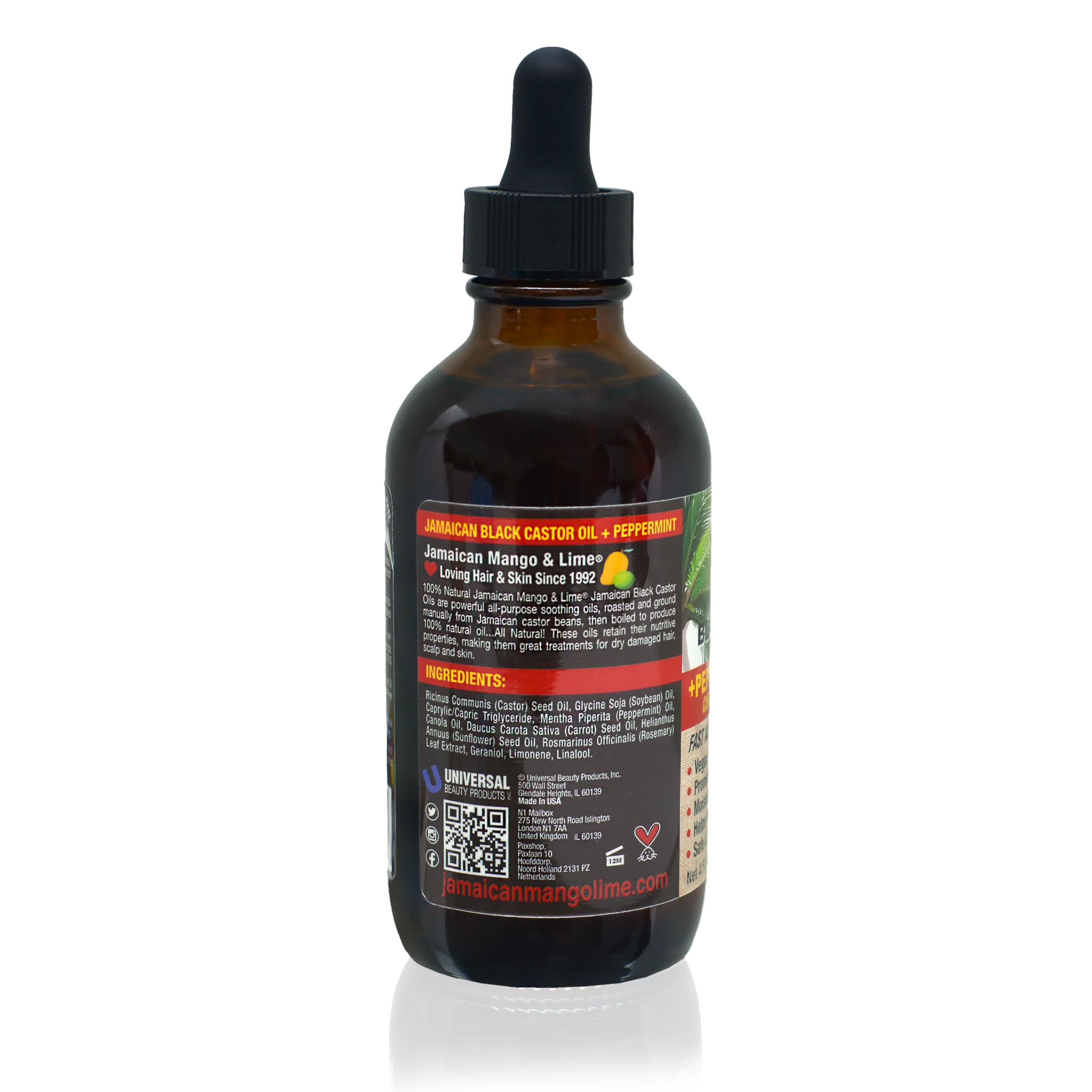 Jamaican Mango & Lime Black Castor oil, Peppermint, 4 Fl Oz - Jamaican Mango & Lime Official Product View 3