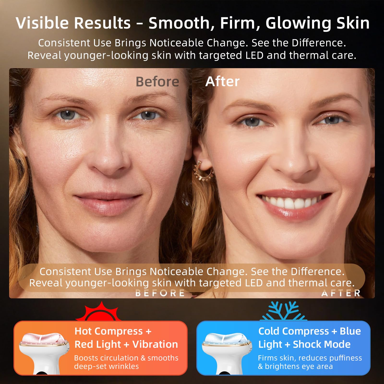 Red Light for Face Neck Beauty Massager 7 in 1 LED Gua Sha - Lifiora Official Imagery - 6