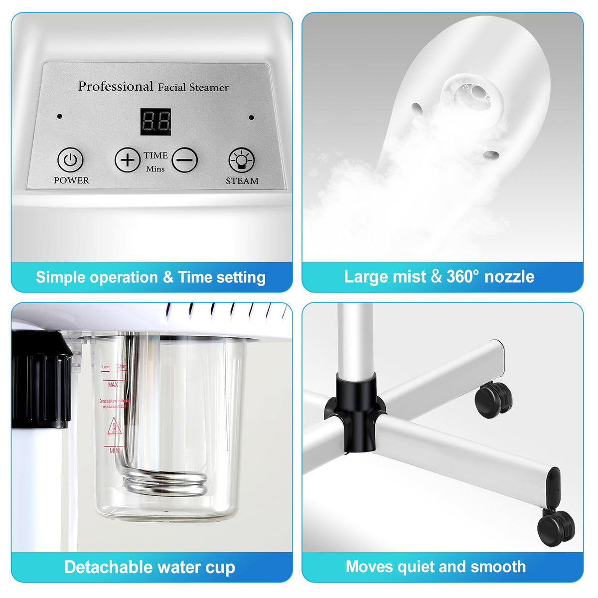 Professional Facial Steamer for Deep Cleansing and Hydration - FWOD BIBTO Official Imagery - 3