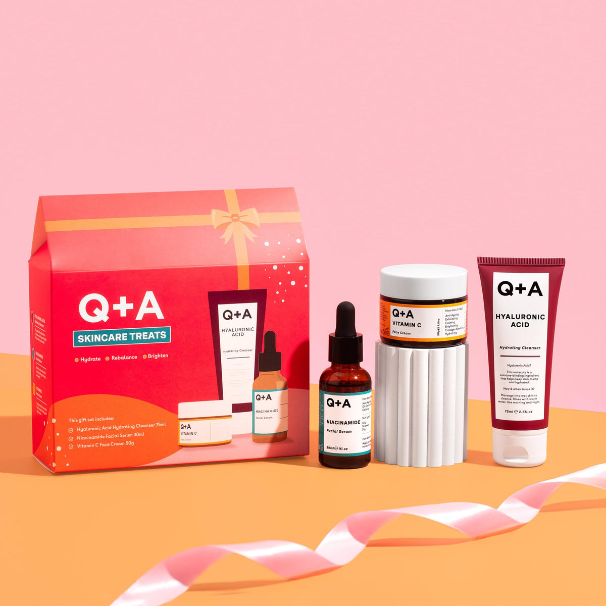 Q A Skincare Treats Gift Set 3 Step Routine for Healthy - Q+A Official Imagery - 6