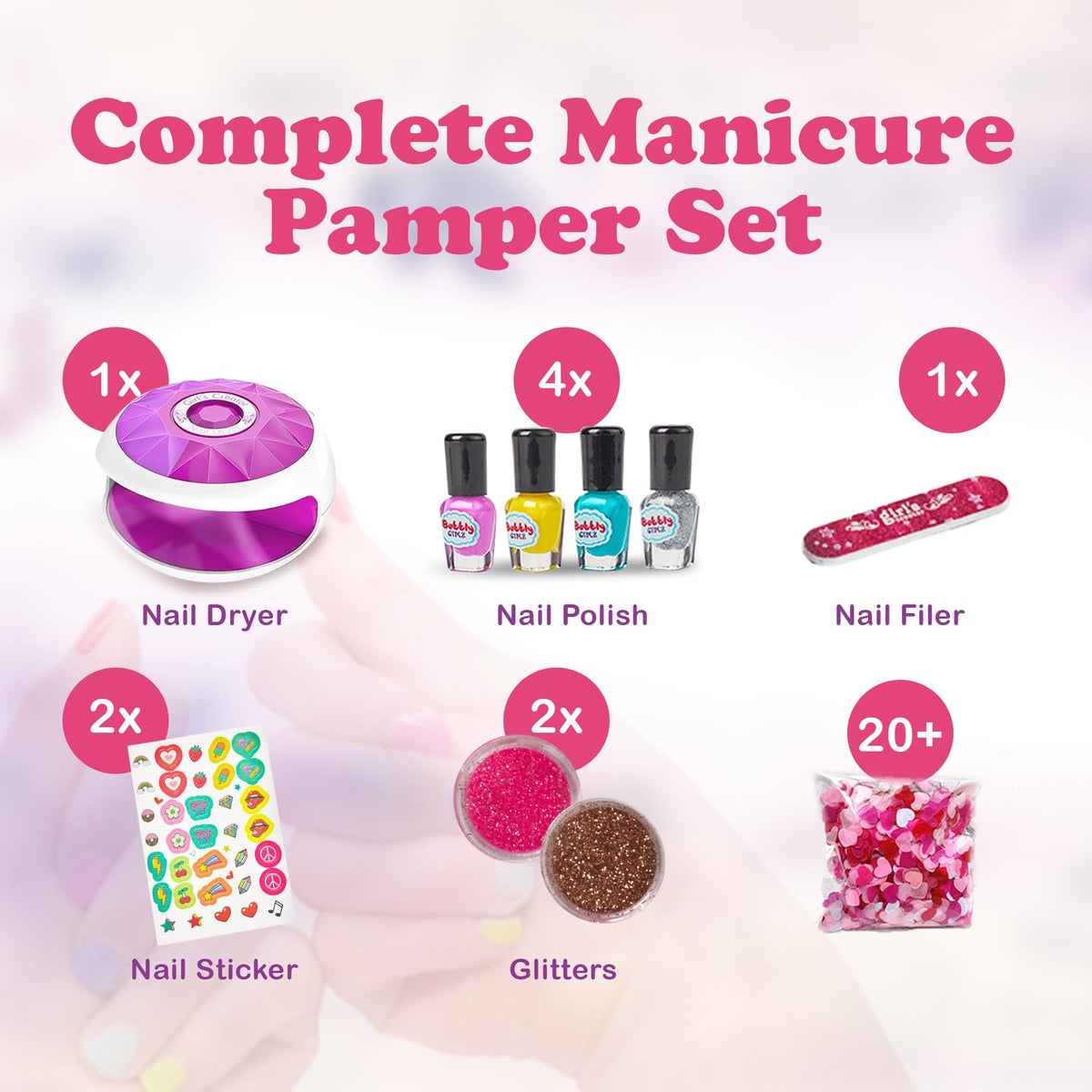 42 PCs Kids Spa Day Kit for Girls Ages 6 12 Waterfall Foot - Bubbly Girlz Official Imagery - 3