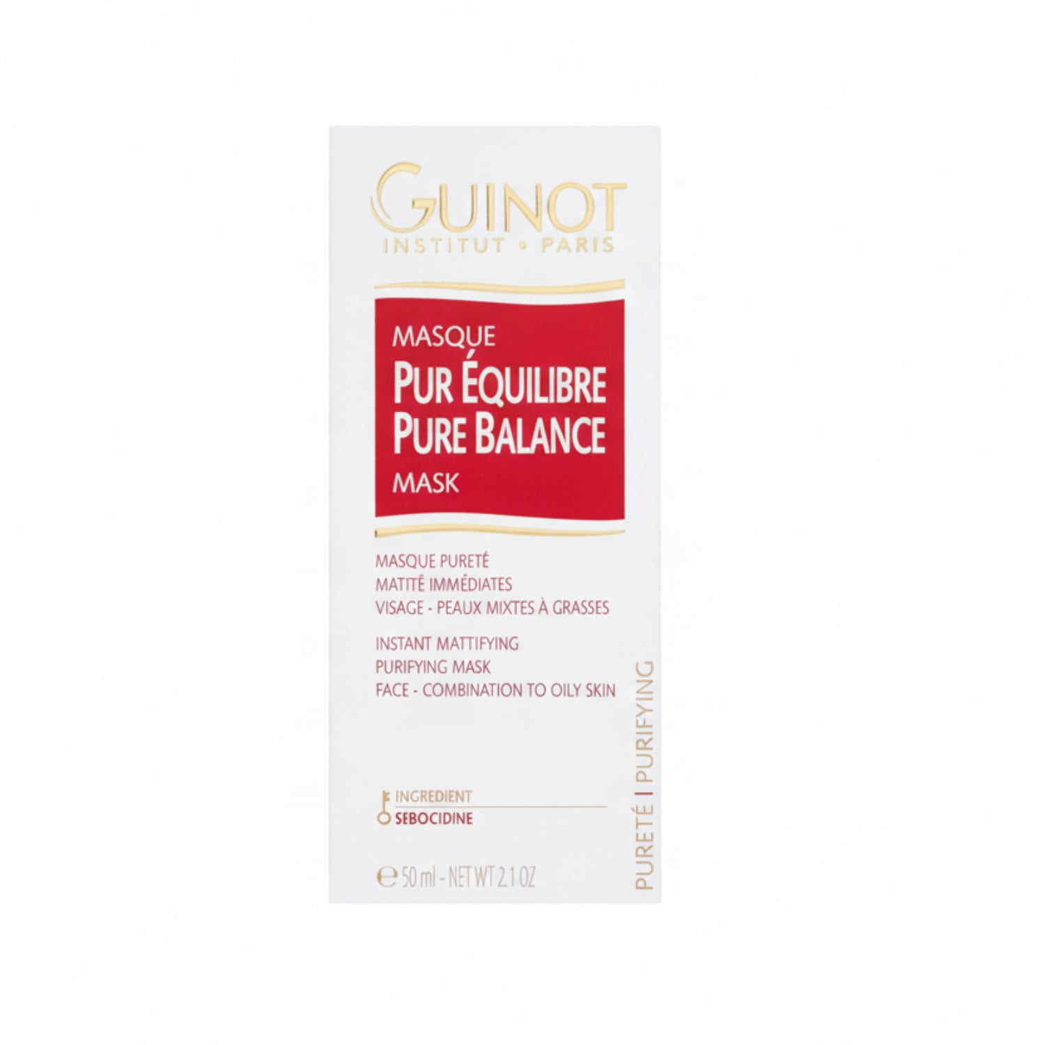 Elefair Guinot Pure Balance Mask in 2.1 oz jar, showcasing smooth, creamy skincare mask with clean, minimalist packaging.
