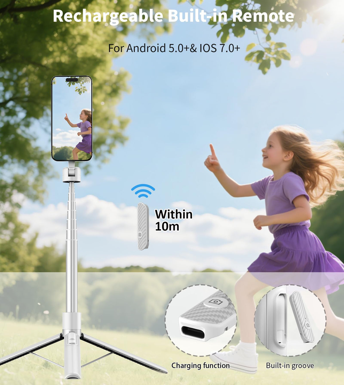 TONEOF 68 Magnetic Aluminum Phone Tripod Selfie Stick for - TONEOF Official Imagery - 7