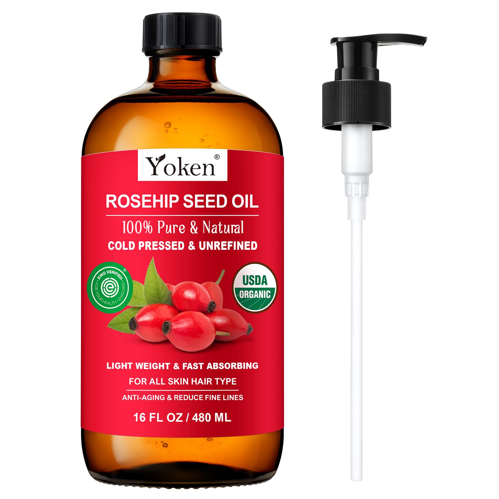 Yoken Cold Pressed Organic Rosehip Seed Oil for Face, Hair & Body, 4 fl oz - Yoken Official Product View 9