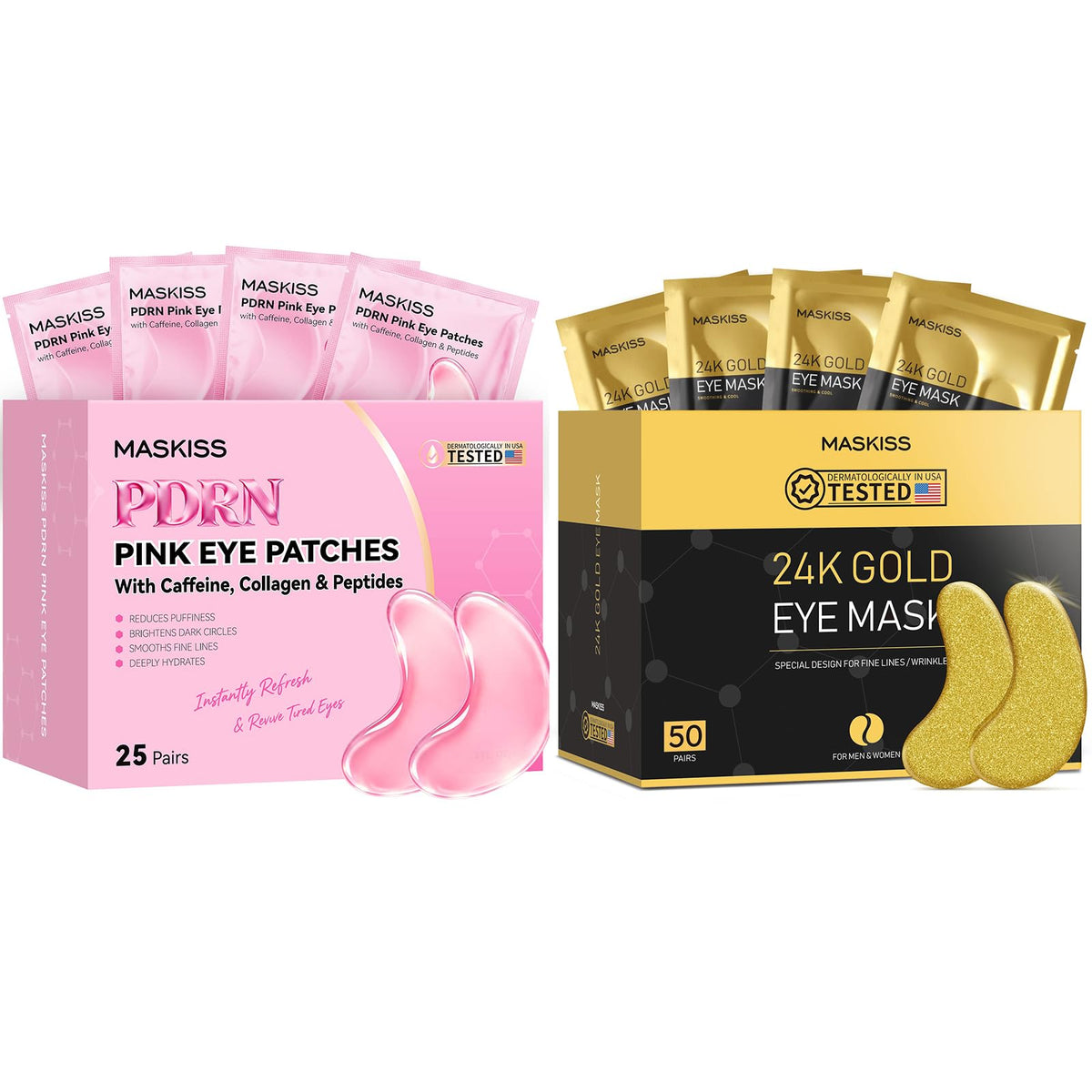 Maskiss 24K Gold PDRN Under Eye Patches Bundle Collagen - Maskiss Official Imagery - 2