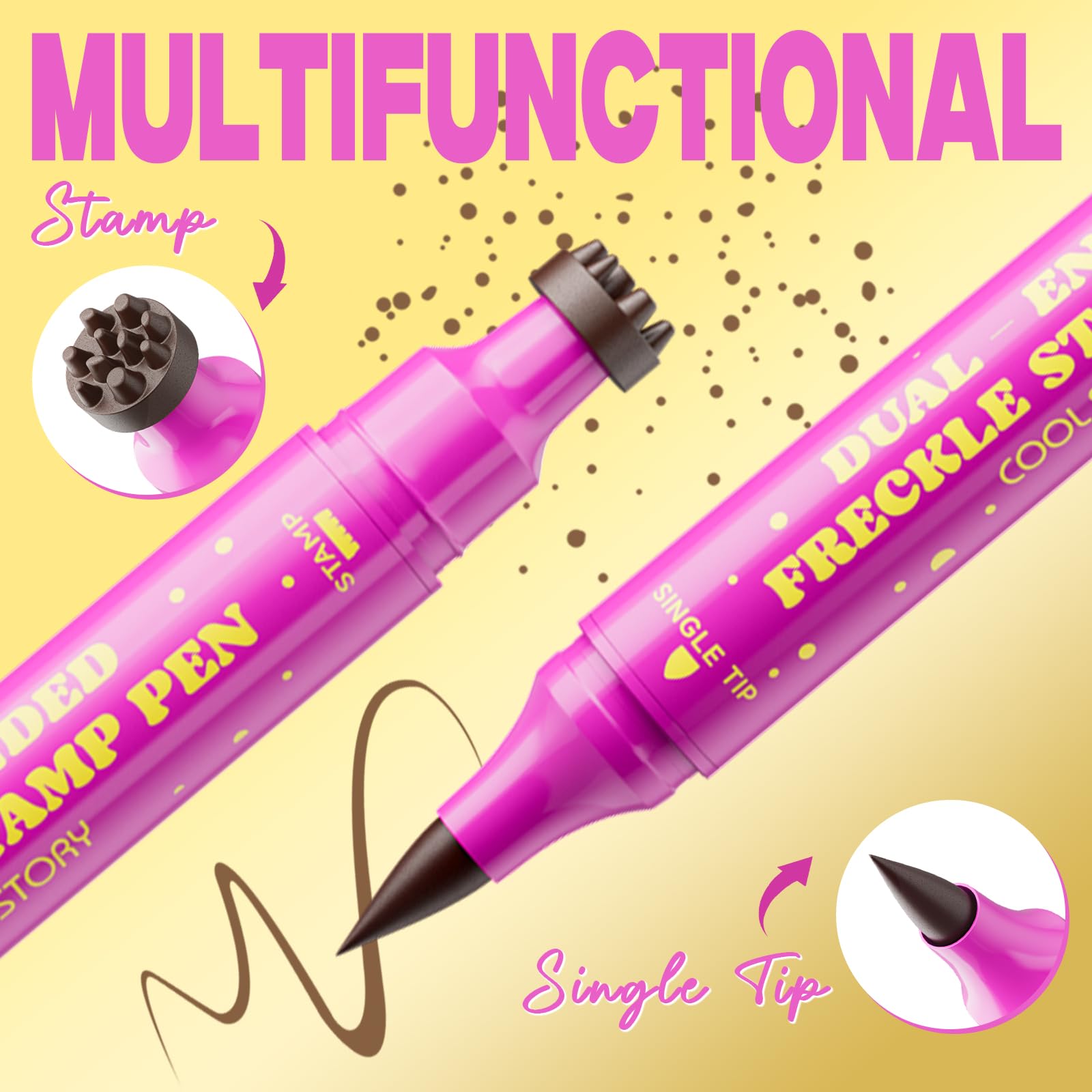 COOL STORY Freckle Stamp Pen, 2n1 Multi Natural Sunkissed Faux-Freckle - View 5