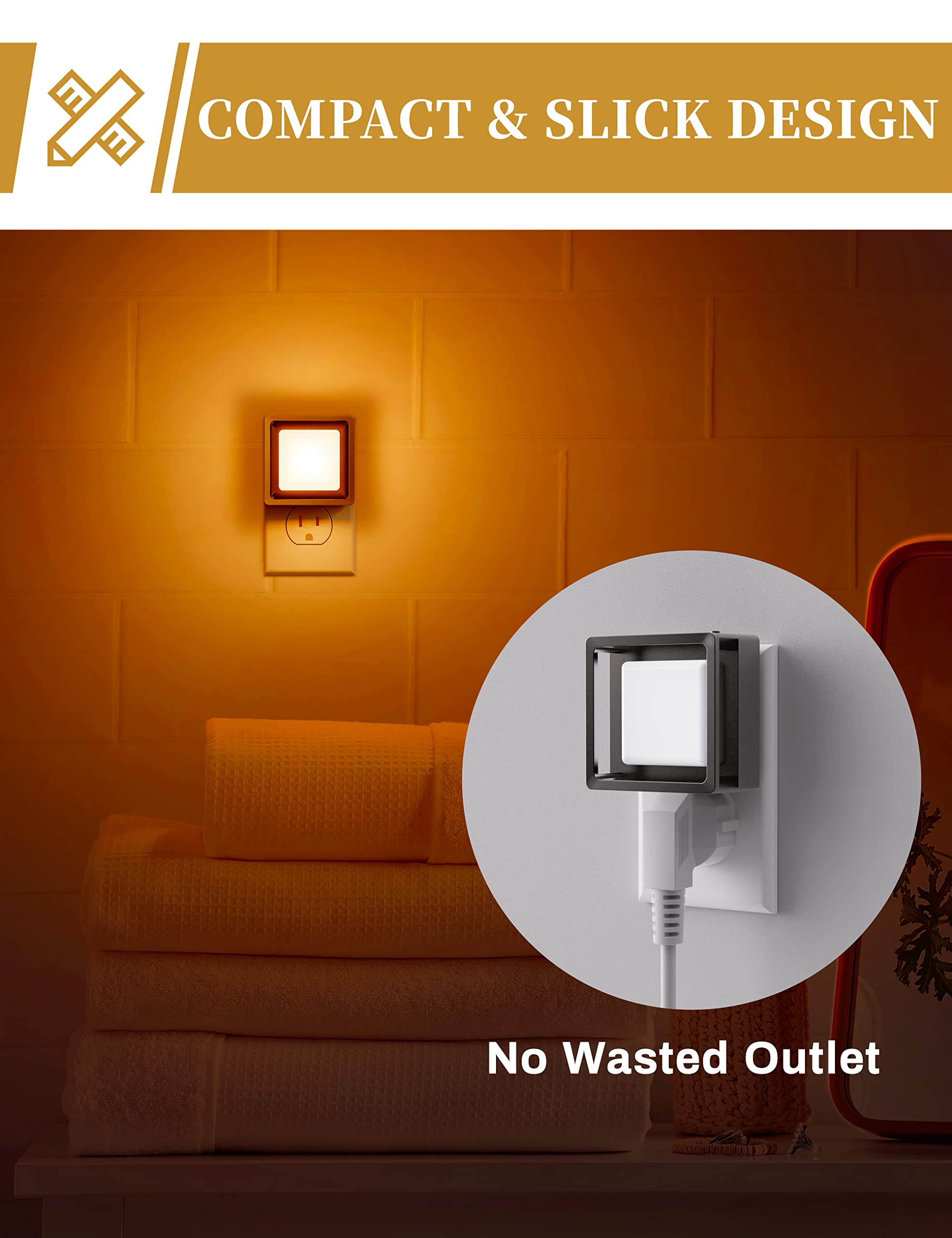 DORESshop Orange Night Light  ,Night Lights Plug Into Wall Halloween - DORESshop Official Product View 7