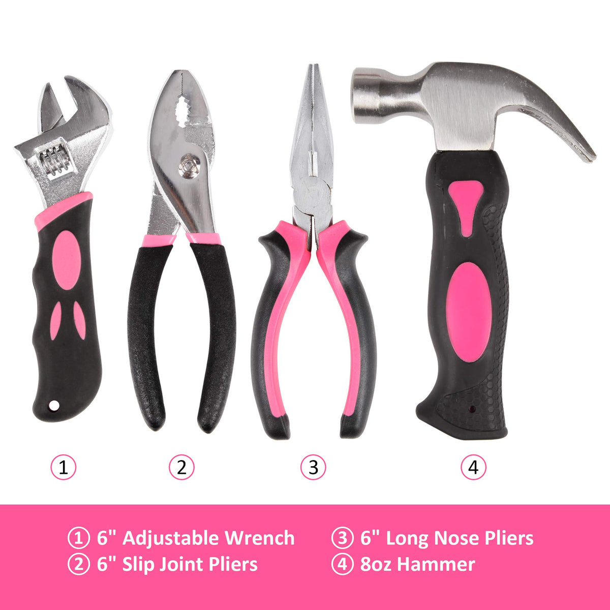 CARTMAN 52 Piece Pink Hand Tool Set Home Repair Kit With - CARTMAN Official Imagery - 5