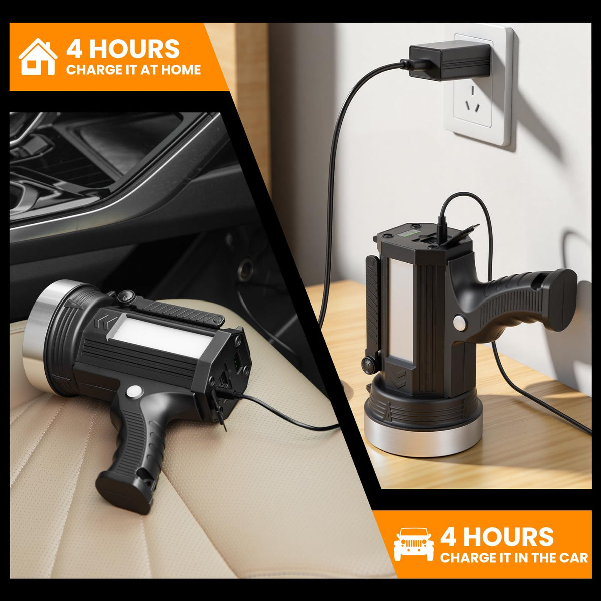 YIERBLUE Solar Power Rechargeable Spotlight Floodlight Combo - YIERBLUE Official Imagery - 7