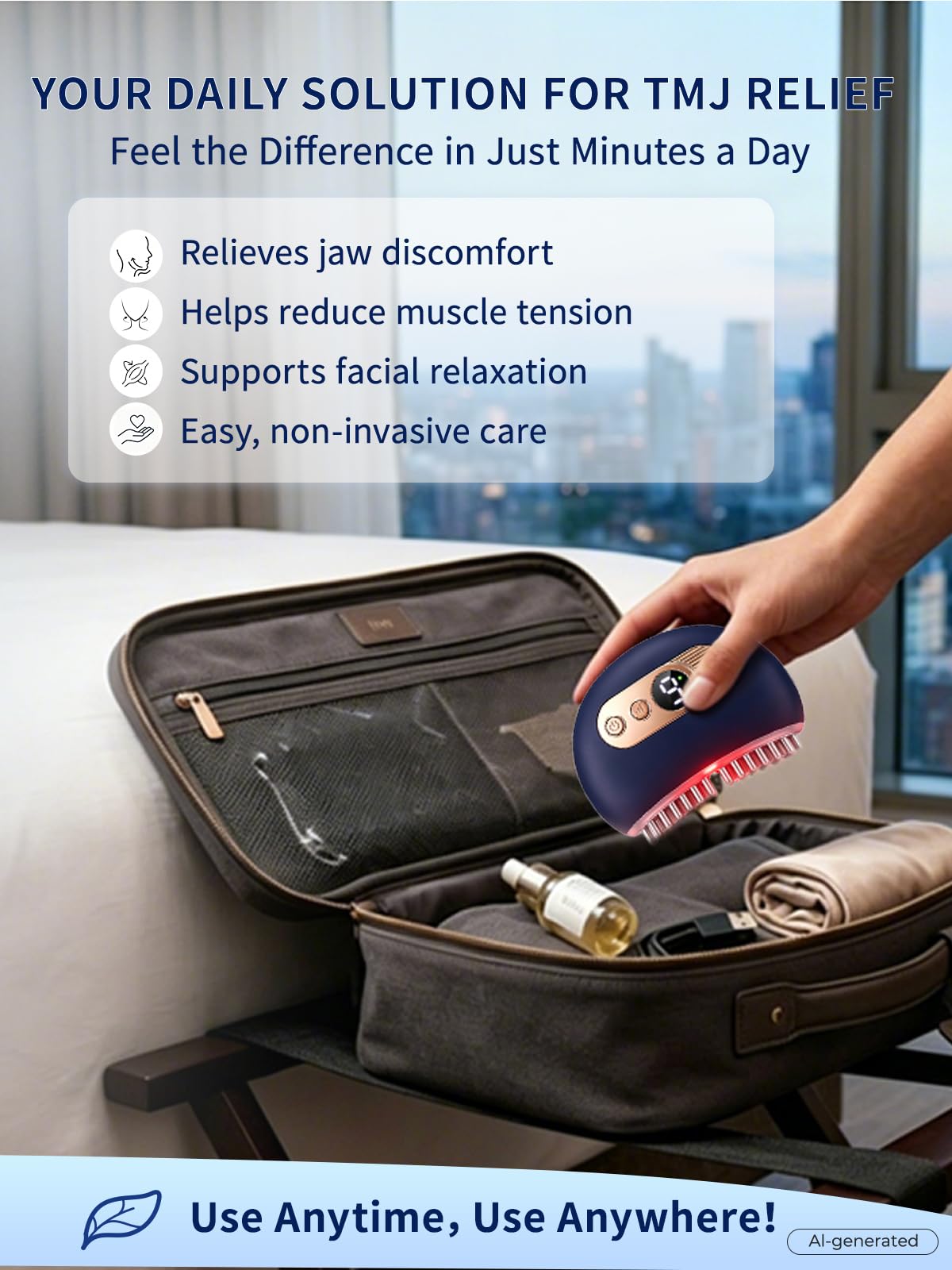 Zaybuon TMJ Massager for Jaw Relief Face Massager with Red - Zaybuon Official Imagery - 7