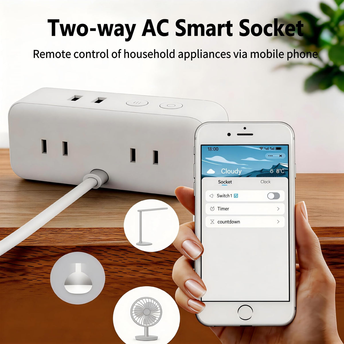 Smart Wifi Alarm Clock with Timer USB 2A 1C Fast Charging - Jinvocloud Official Imagery - 4