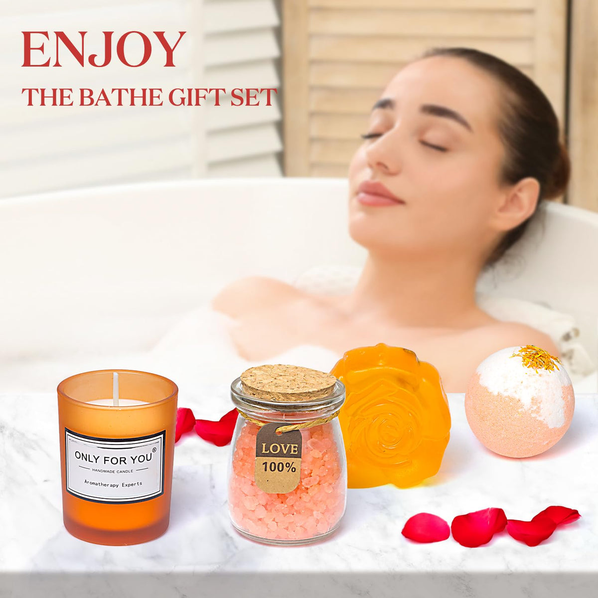 Bright Orange Gift Box Unique Spa Gifts Basket Set for Women - Vansonana Official Imagery - 7