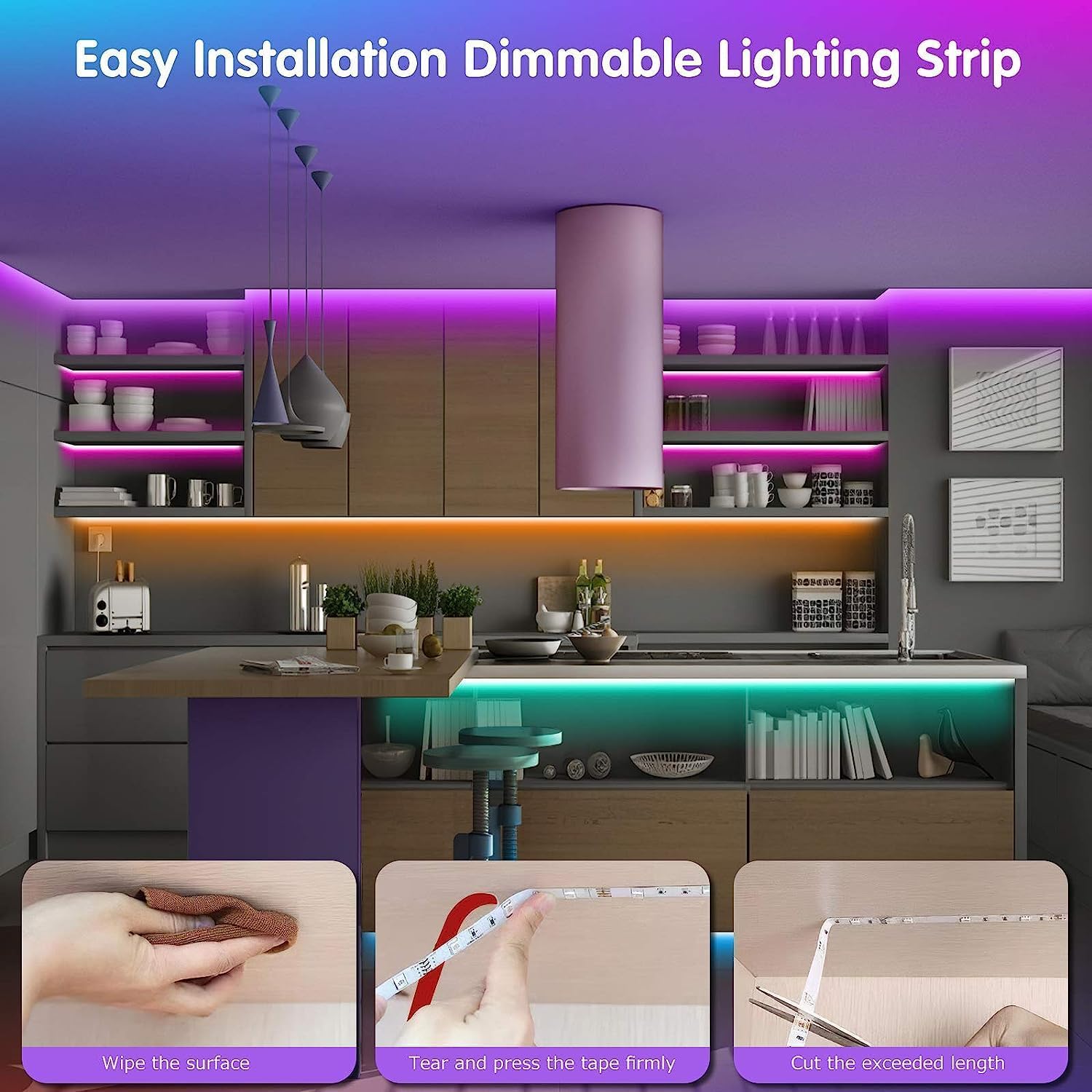 Tenmiro 50ft Led Strip Lights, Smart Led Lights Strip Music Sync - Tenmiro Official Product View 6