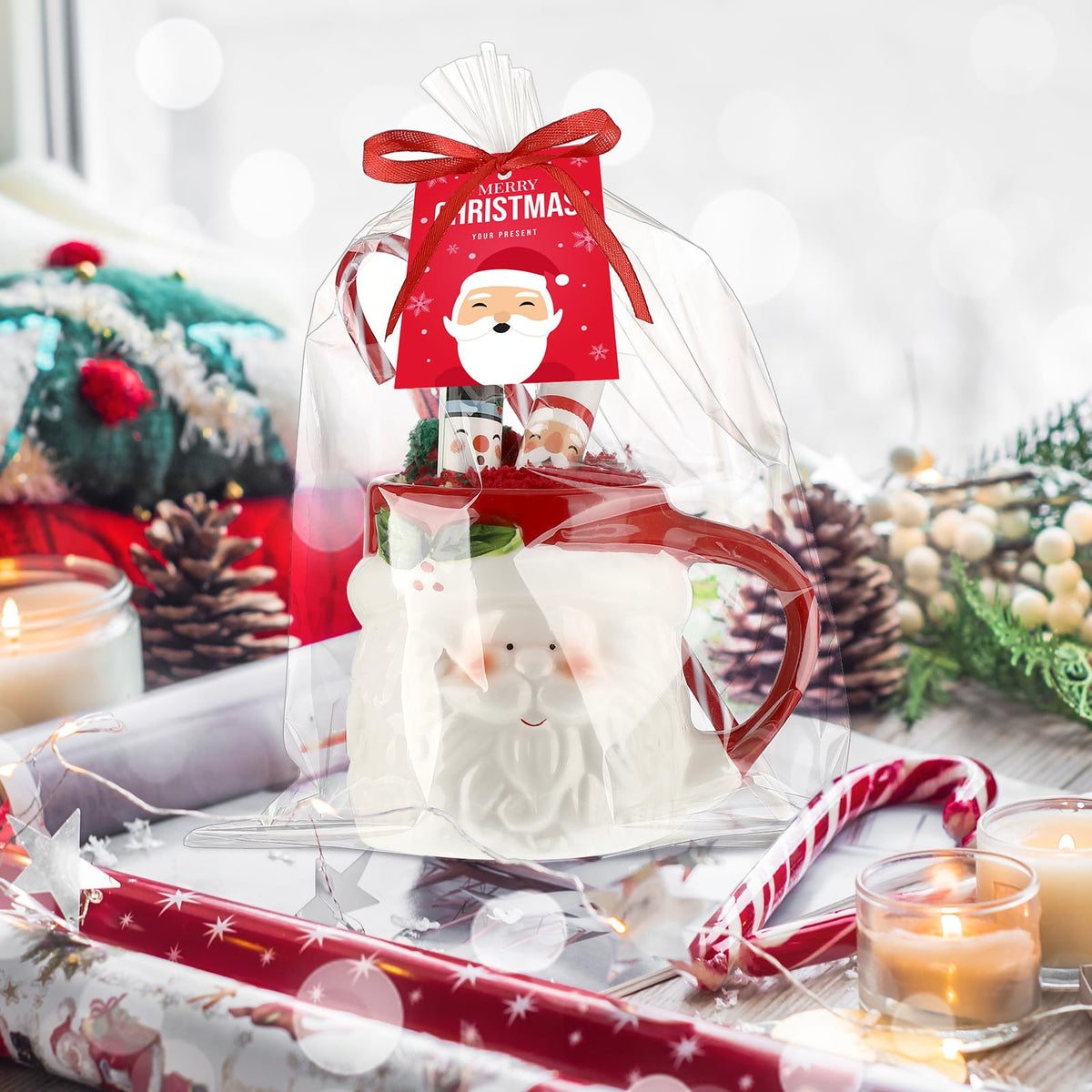 4 Set Christmas Ceramic Mug Lip Balms Gift Baskets for Women - Cutecrop Official Imagery - 7