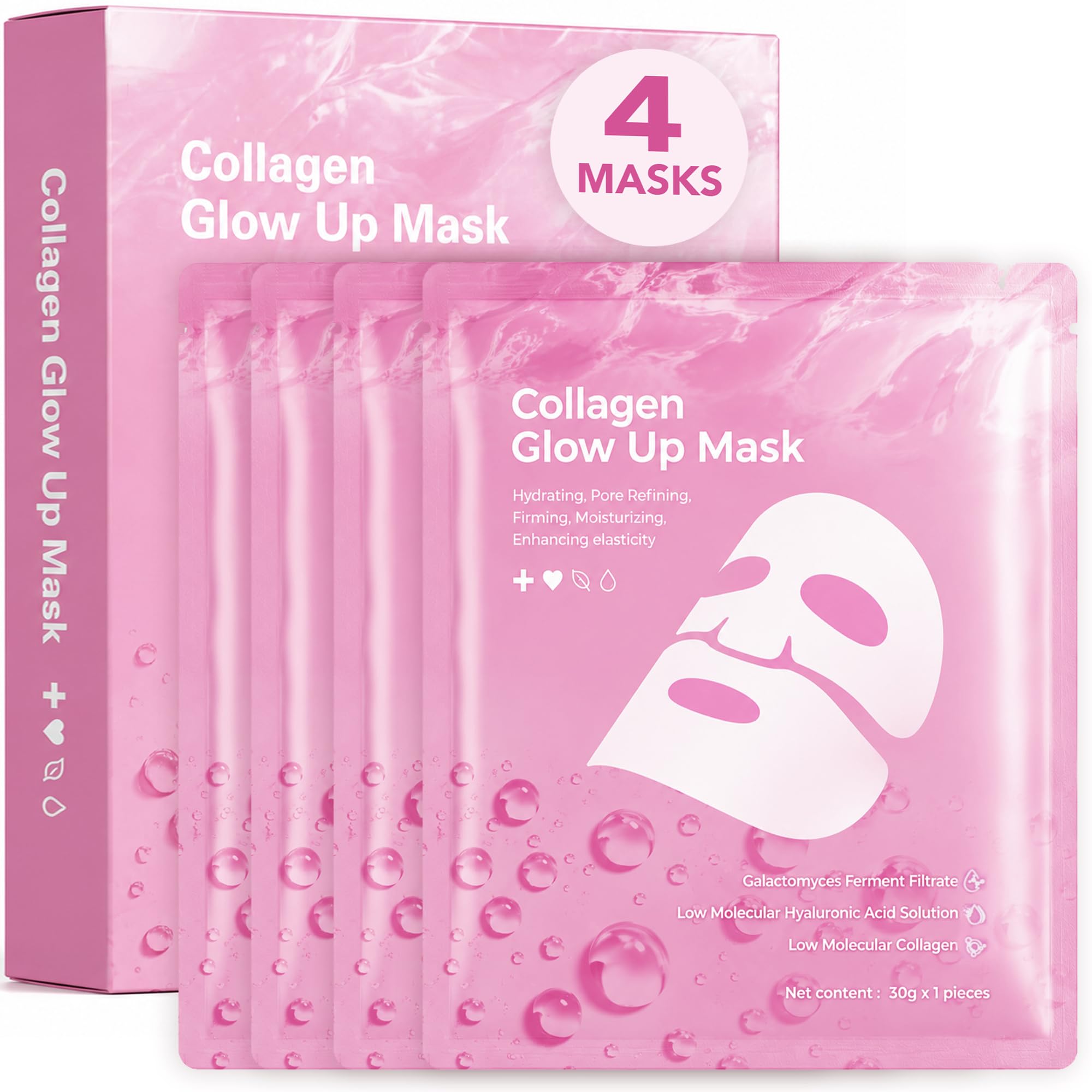 Bio Collagen Face Mask Overnight: Collagen Glow up Mask for Deep - Dongyu
