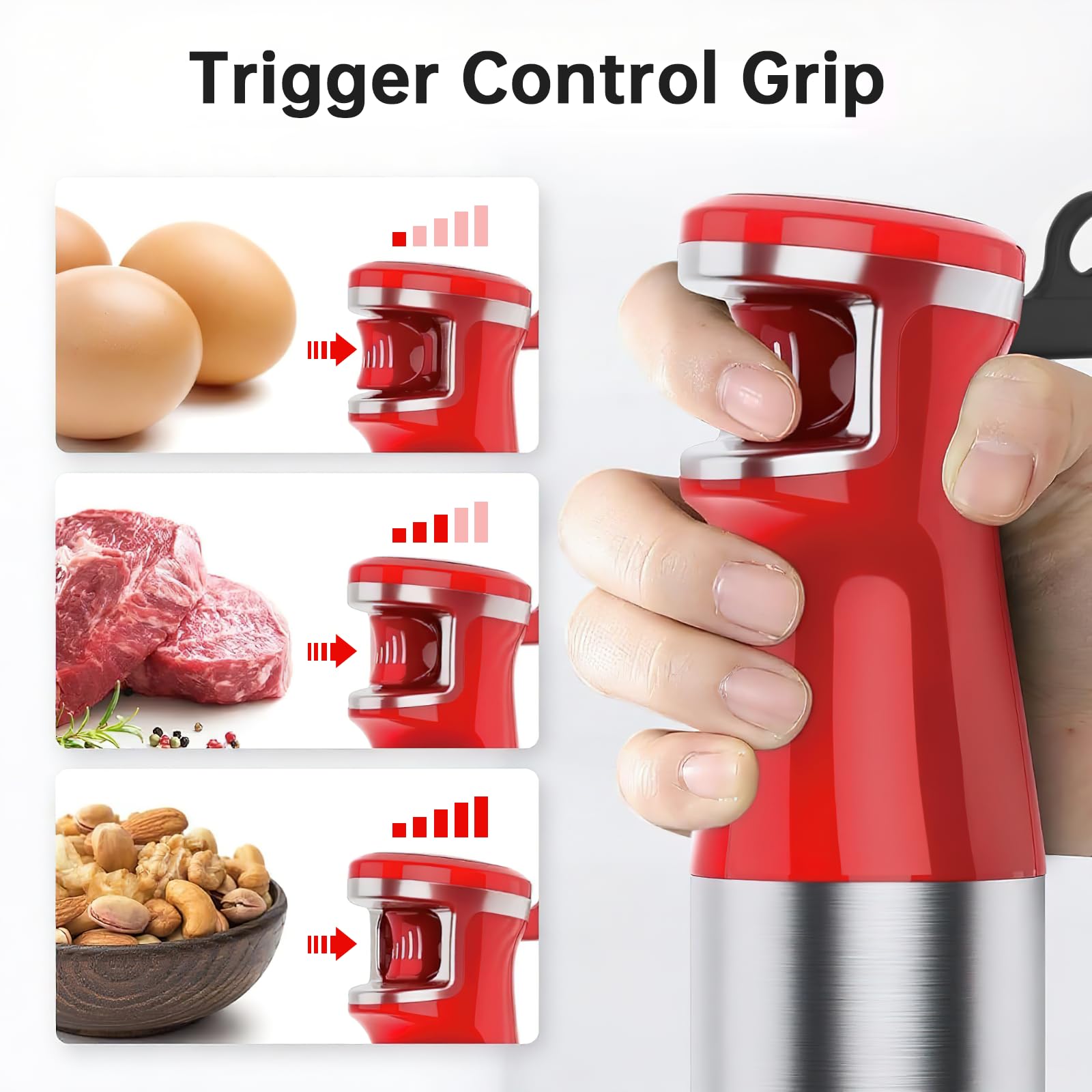 Turelar Immersion Blender Handheld Corded, 1100W 5 in 1 Hand Blen by turelar - Angle View 4