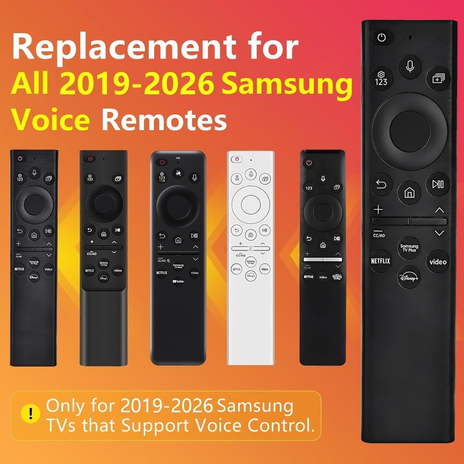 Samsung TV Voice Remote – 2019–2026 Models, 2-Yr Warranty