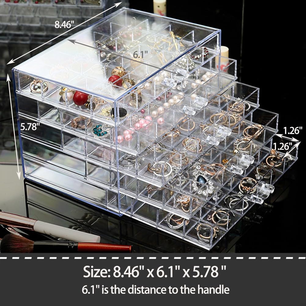 YUFONG Earring Storage Box Organizer 5 Drawers with 120 - YUFONG Official Imagery - 6