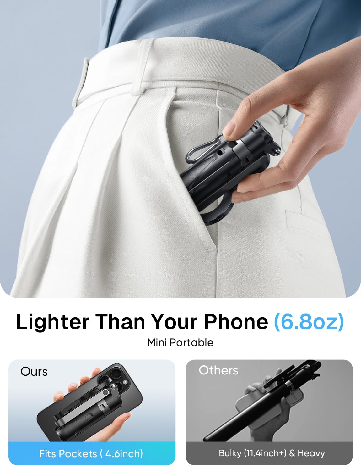MAGIC JOHN Phone Tripod with 2 Selfie Light Portable Pocket - MAGIC JOHN Official Imagery - 7