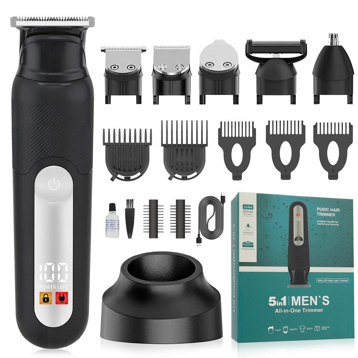 SUNNOW Beard Trimmer for Man Manscape Rechargeable Beard - SUNNOW Official Imagery - 1