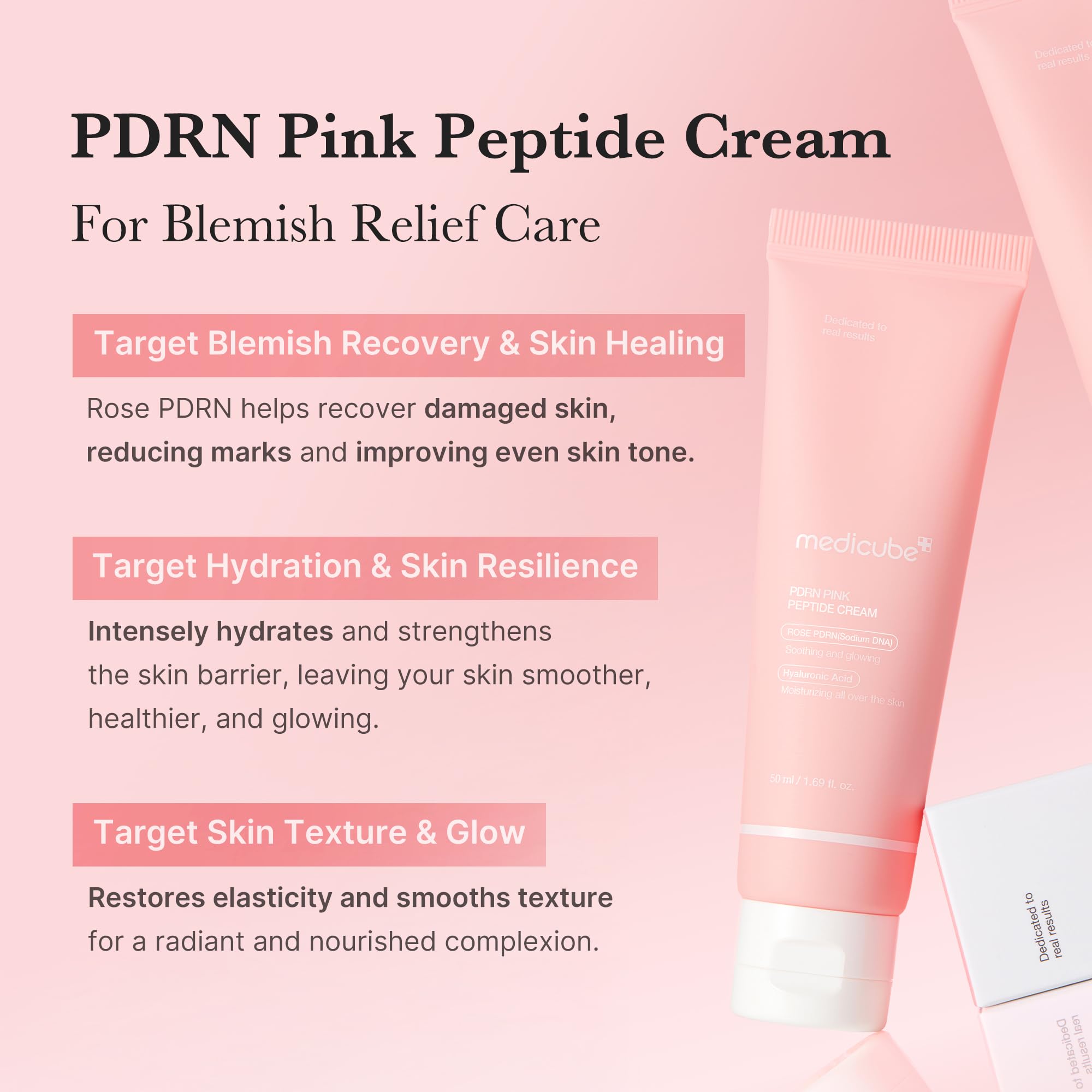 medicube Rose PDRN Pink Hyaluronic Moisturizing Cream - medicube Official Product View 3