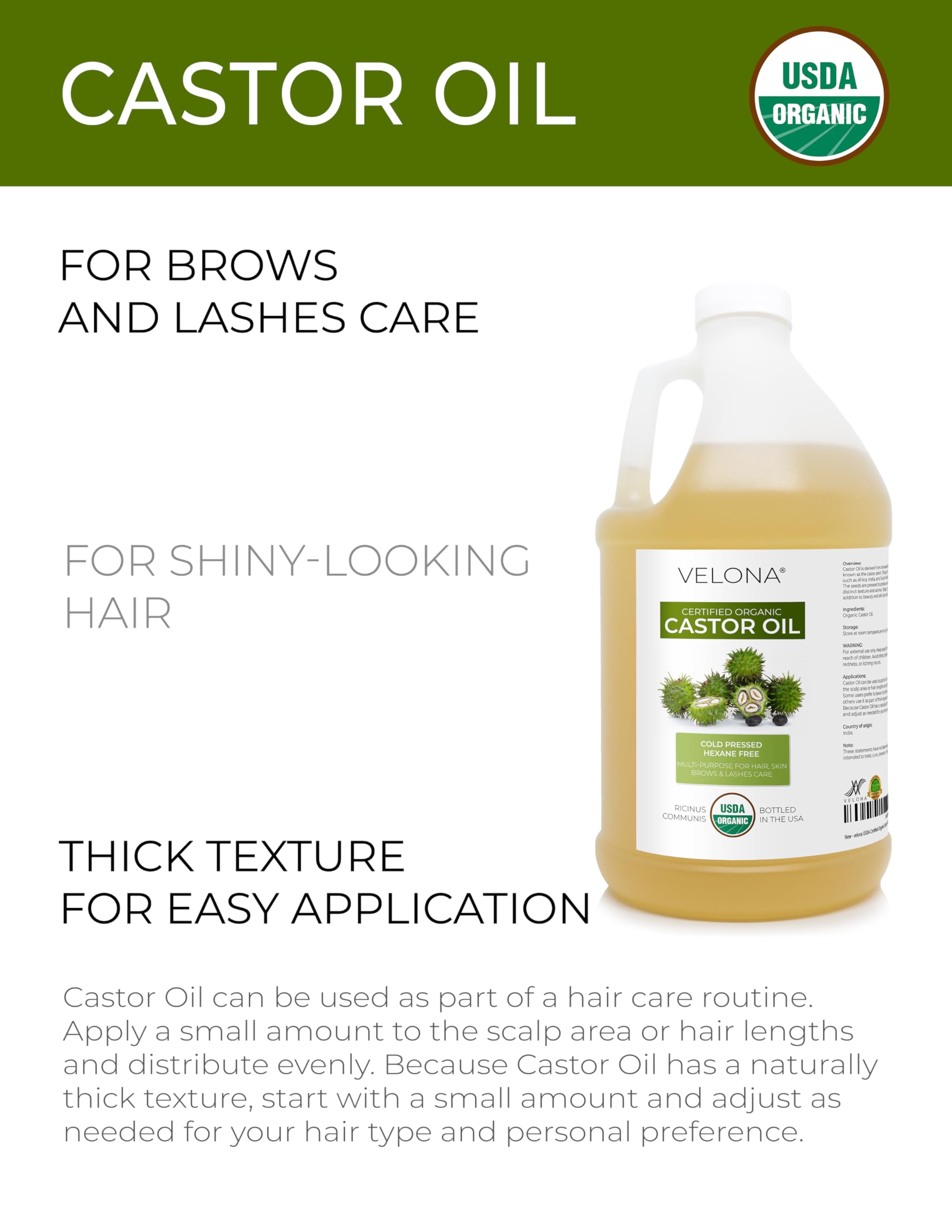 velona USDA Organic Castor Oil - velona Official Imagery - 3