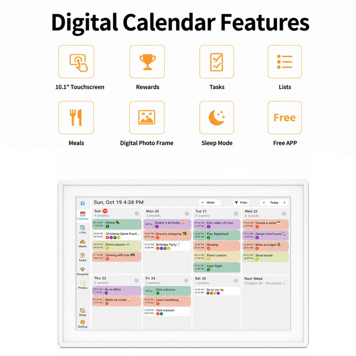 Digital Calendar Wall Planner 10 1 Inch Touch Screen WiFi - Annalivkg Official Imagery - 4