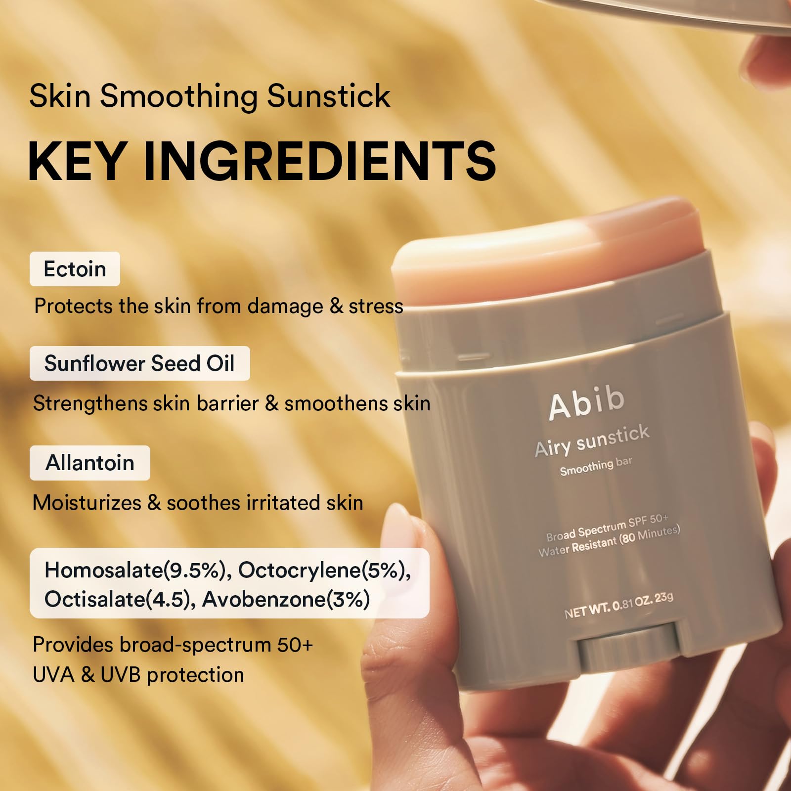 Abib Airy Sunstick Protection Bar DUO SPF50+ Broad Spectrum, - Abib
