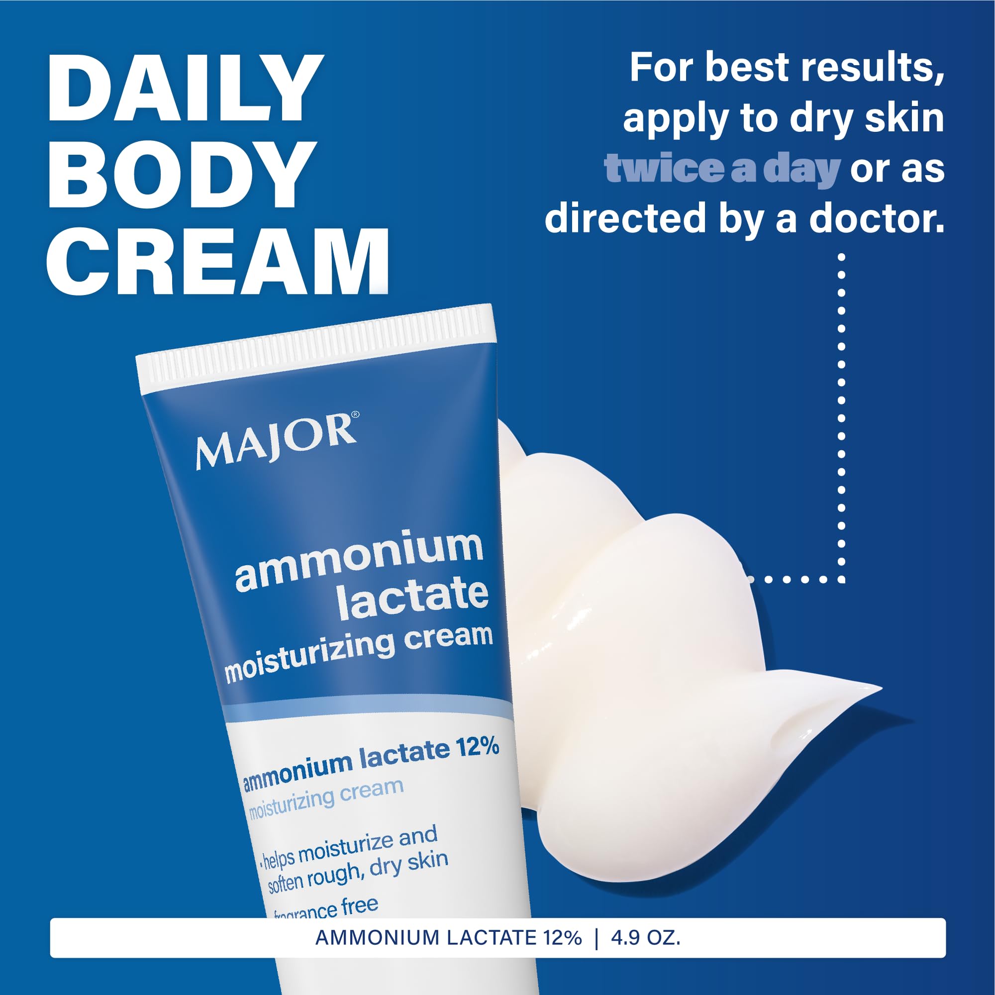 Major Ammonium Lactate 12% Cream – Dry Skin Relief 4.9 oz