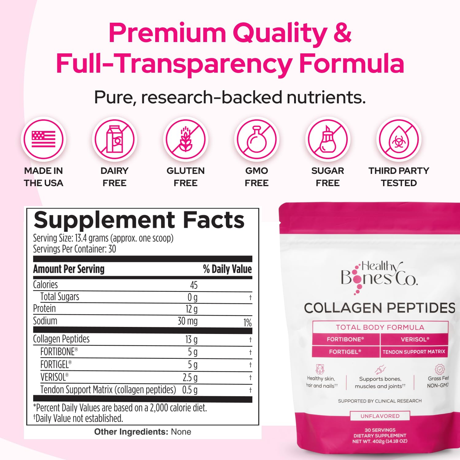 Collagen Peptides Powder FORTIBONE FORTIGEL VERISOL Tendon - Healthy Bones Co. Official Imagery - 6