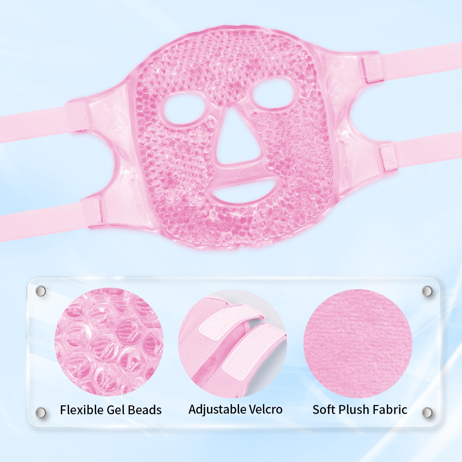 CONBELLA cold face eye masks and ice face mask for skin treatment, hot and cold compress for soothing facial care.