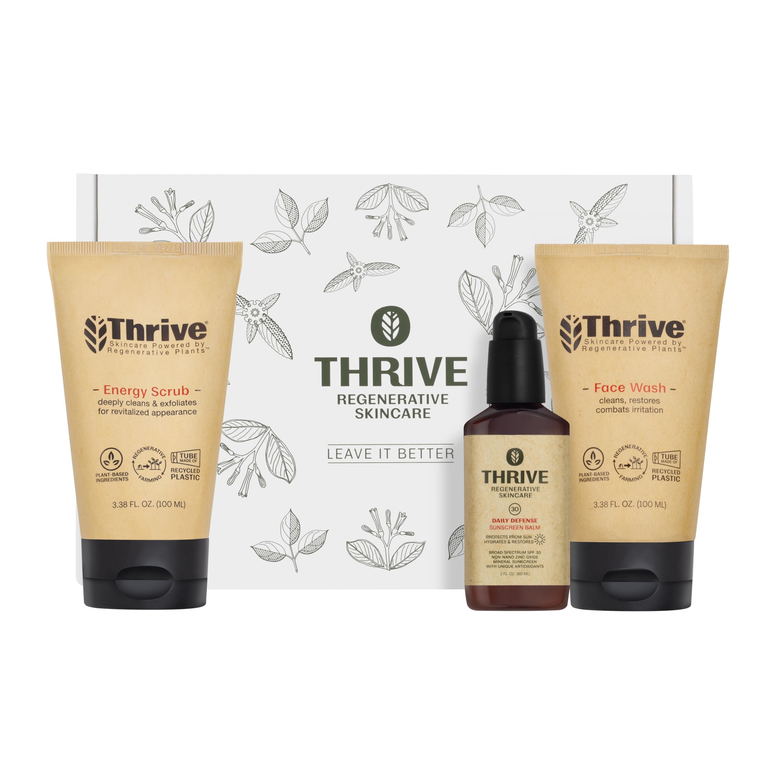 Thrive Natural Care Vacation Skin Care Set - Face Scrub, SPF30 - Product Imagery
