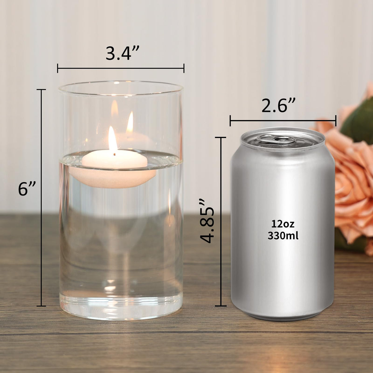 6Pcs Glass Cylinder Vases Clear Flower Vase Bulk for - SUPMIND Official Imagery - 4