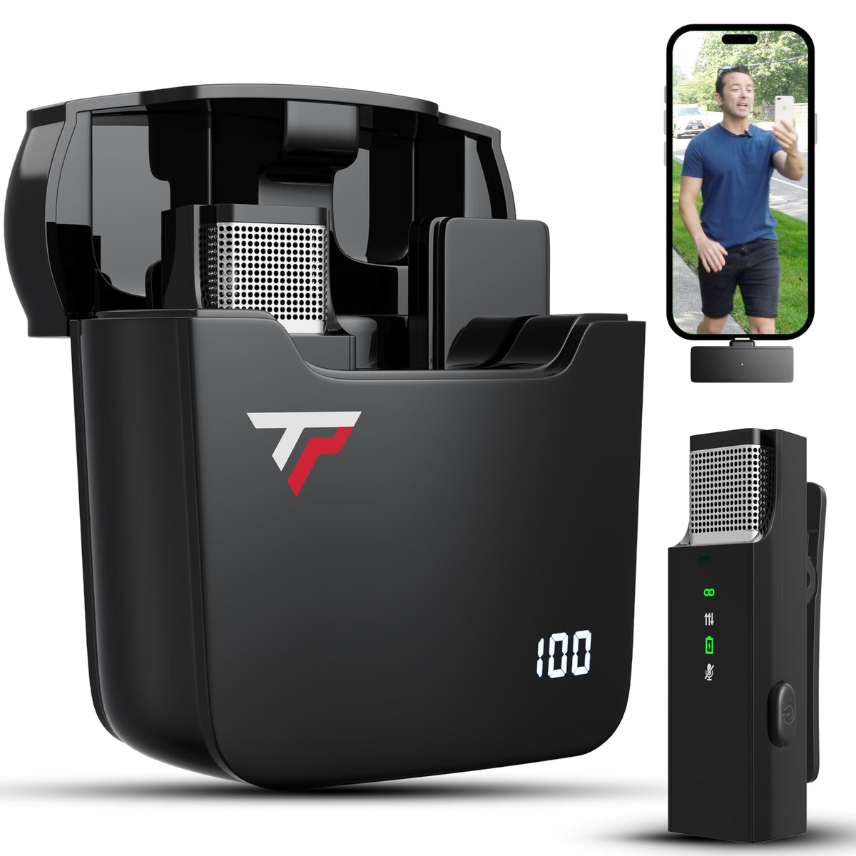 Wireless Lavalier Microphone for iPhone and All Devices - TikTalkPro Official Imagery - 1