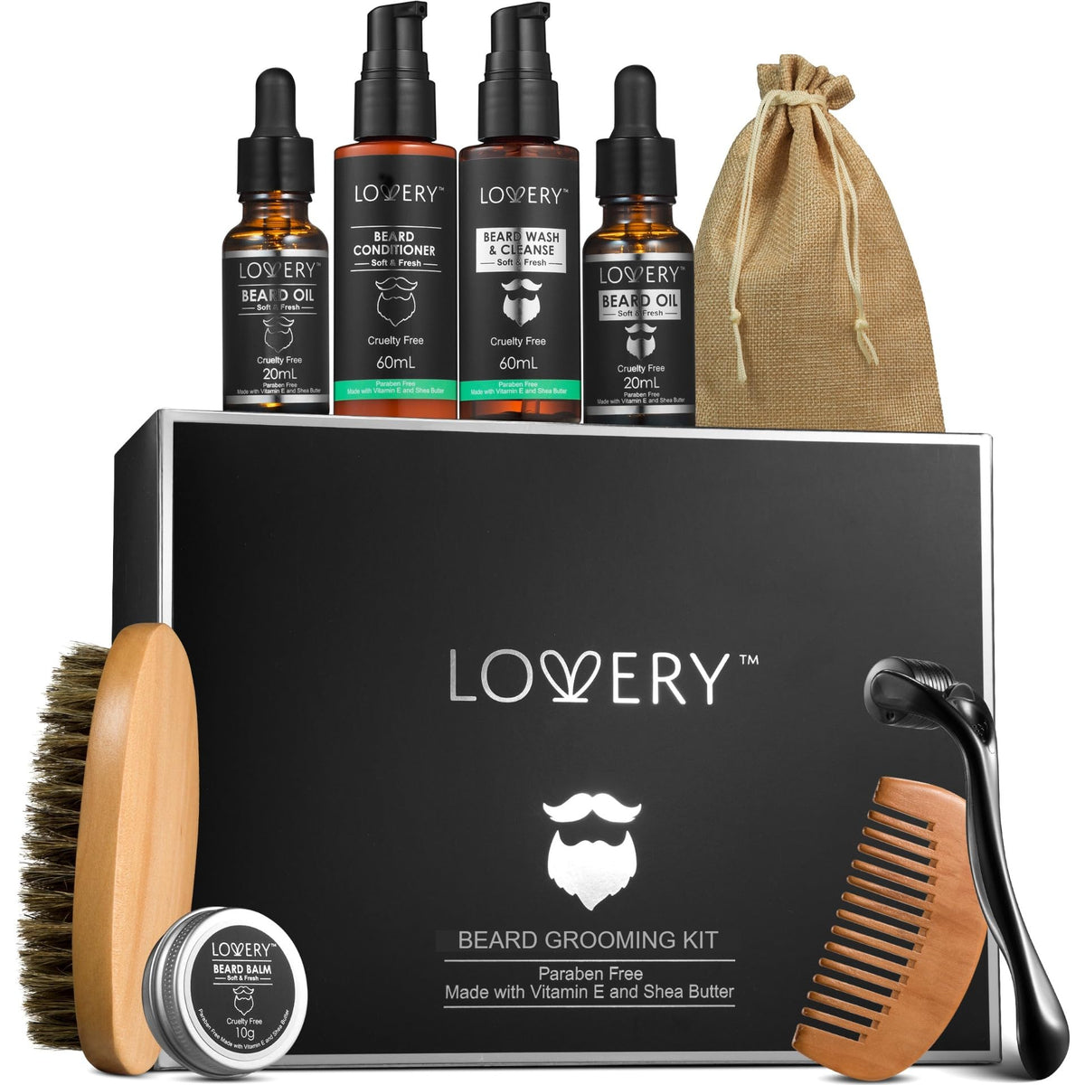 Gifts for Men Beard Grooming Kit Holiday Gift Beard Kit Set - LOVERY Official Imagery - 7