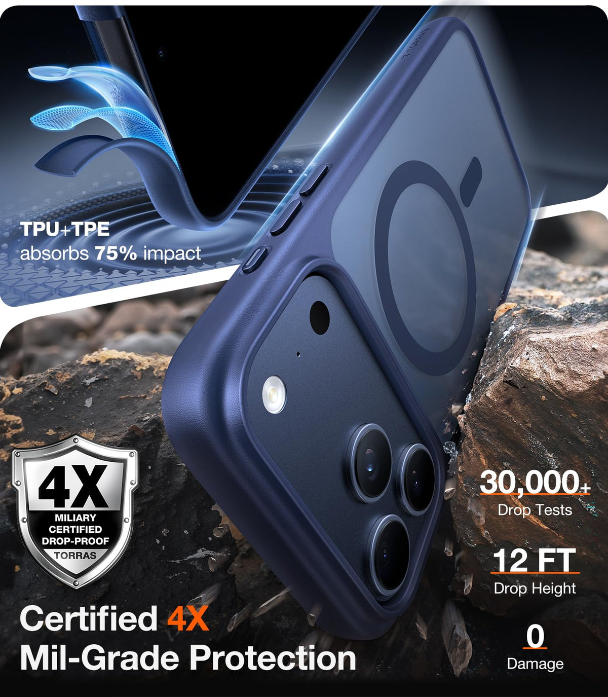 TORRAS Stronger Magnetic Shockproof for iPhone 17 Pro Max - Premium Selection Official Imagery - 5