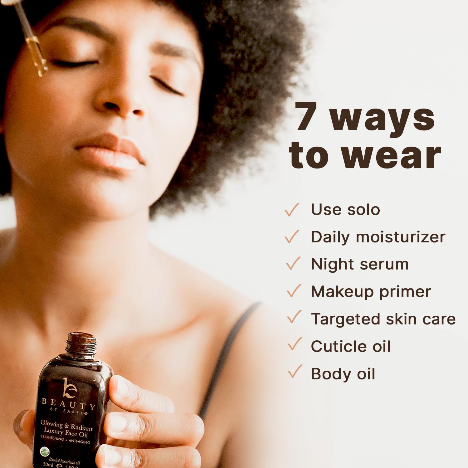 Beauty by Earth USDA Organic Face Oil – USA Made with Natural & Organic Ingredients - Beauty by Earth Official Product View 9