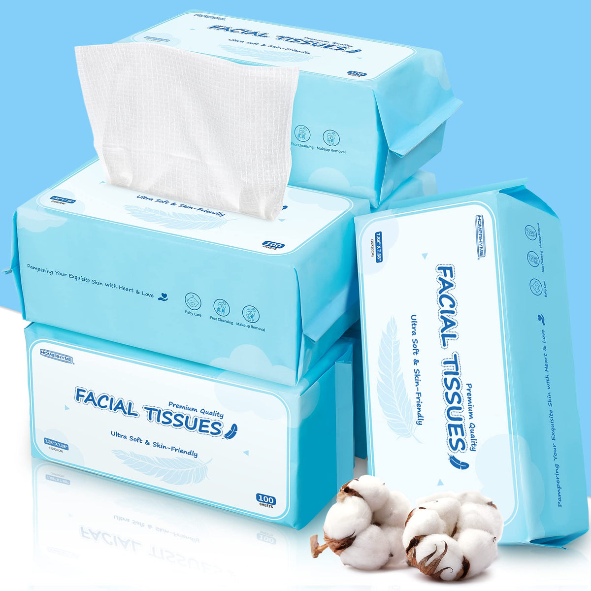Face Towels 600 Count Disposable Biodegradable Face Towel - HOMERHYME Official Imagery - 1