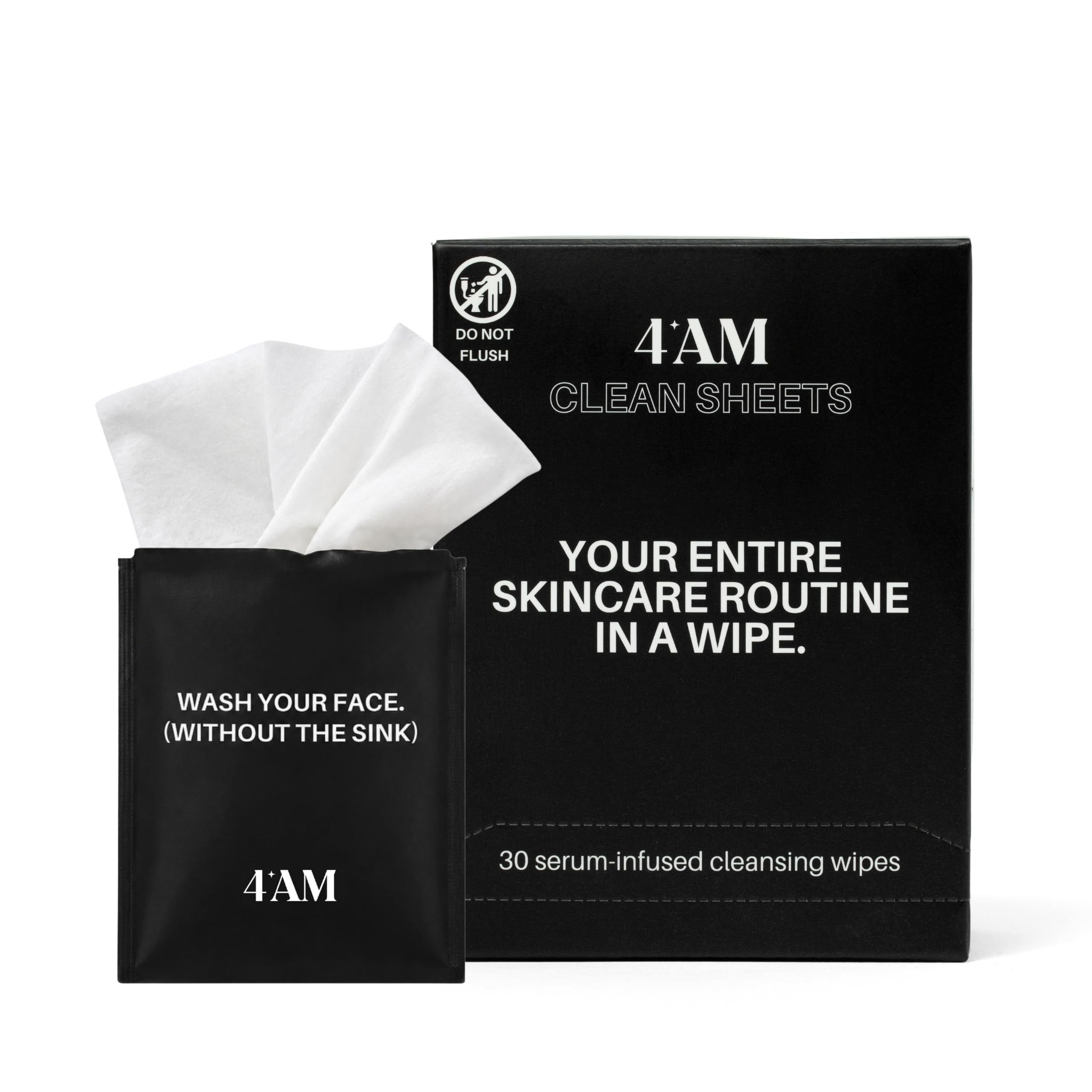 4AM Clean Sheets Hydrating Micellar Skincare Wipes for Face, No - 4AM