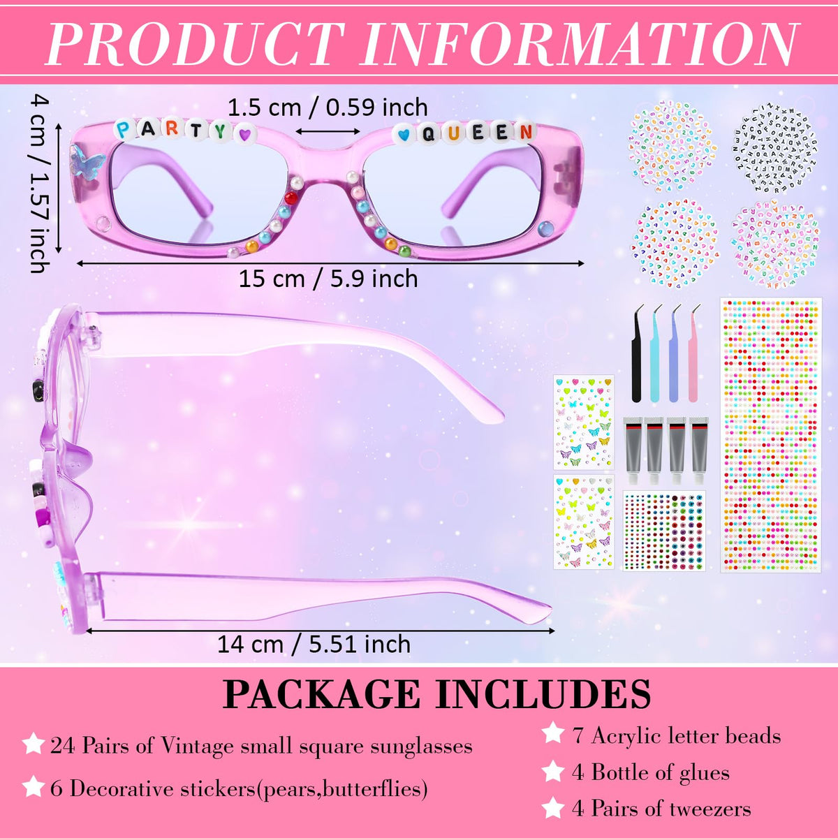 Relaxweex DIY Sunglasses Decorating Kit Popular Singer Party - Relaxweex Official Imagery - 3