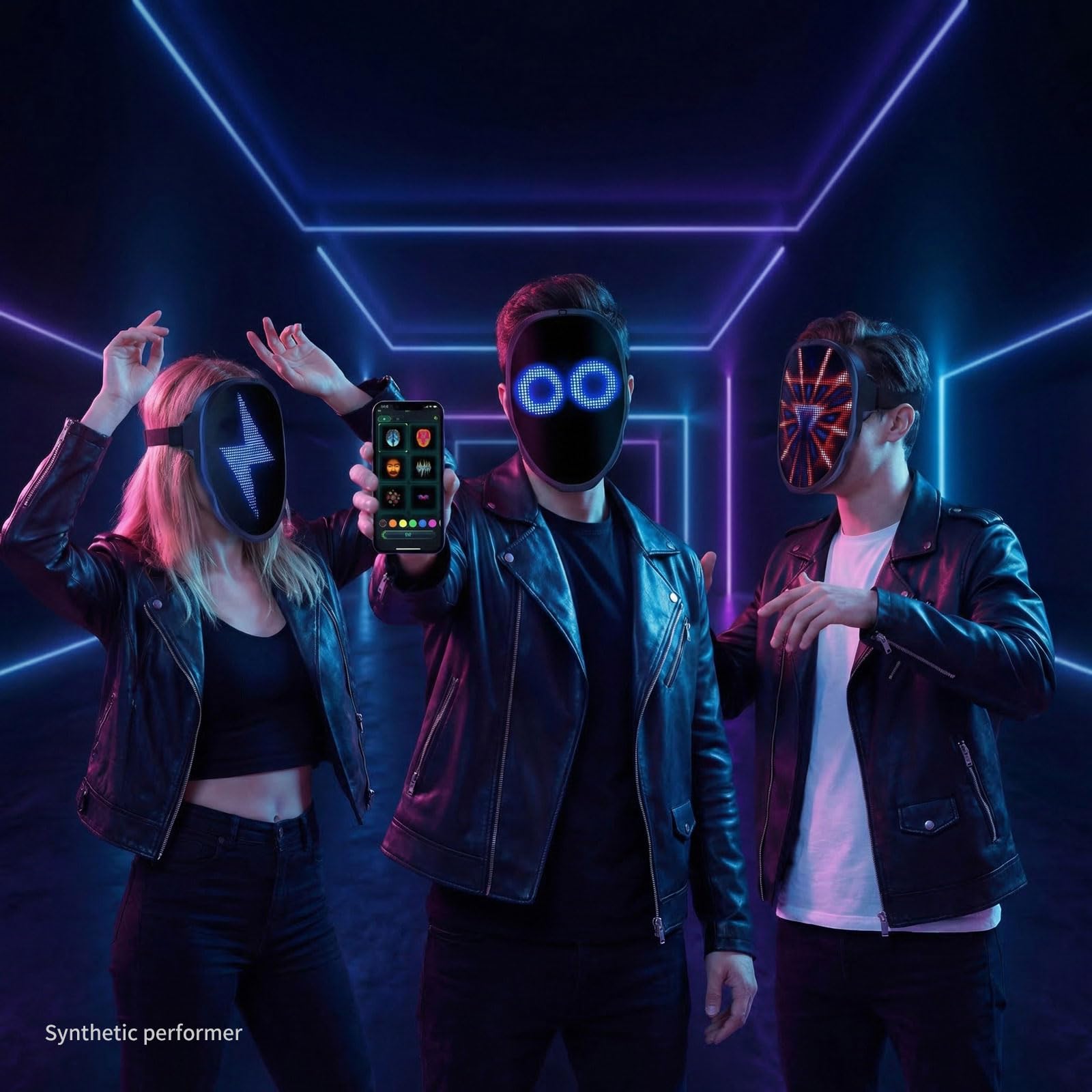 MEGOO Led Mask with Bluetooth Programmable App,Light Up Digital F - MEGOO Official Product View 10