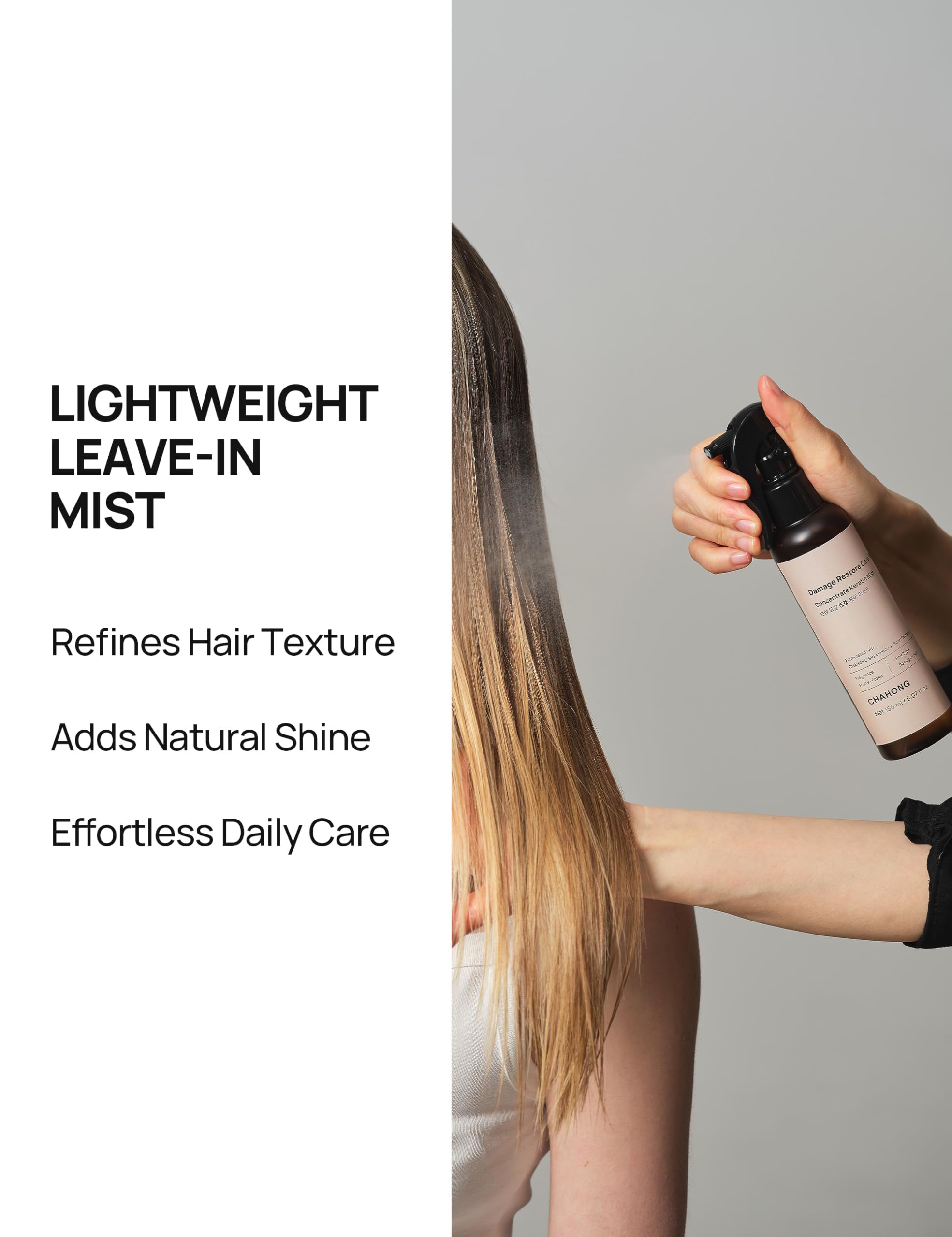 CHAHONG Keratin Leave In Hair Oil Mist with Hydrolyzed - CHAHONG Official Imagery - 5