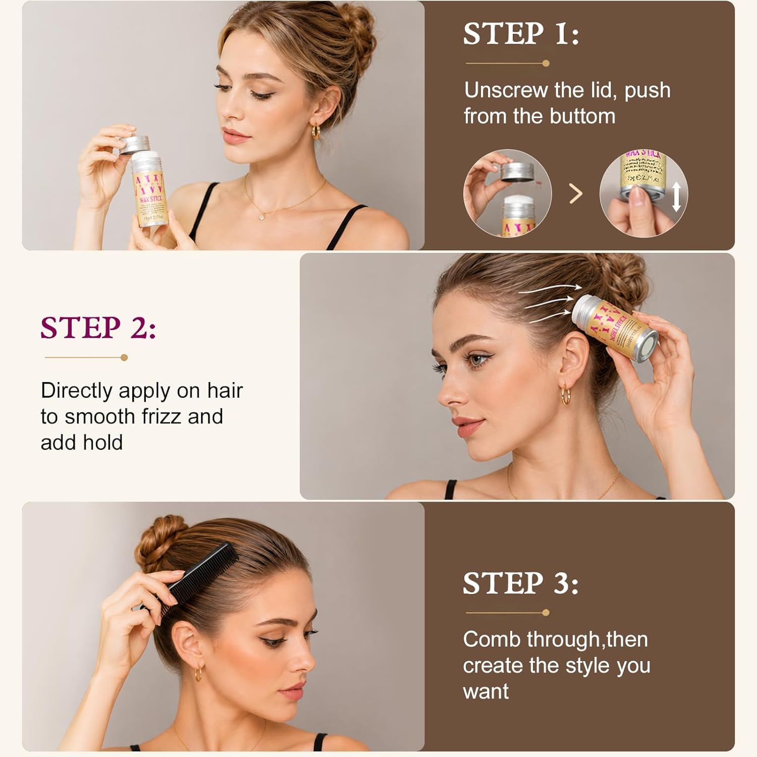 JimysCo Hair Wax Stick, Wax Stick for Hair Flyaways Kids & Women Hair - View 7