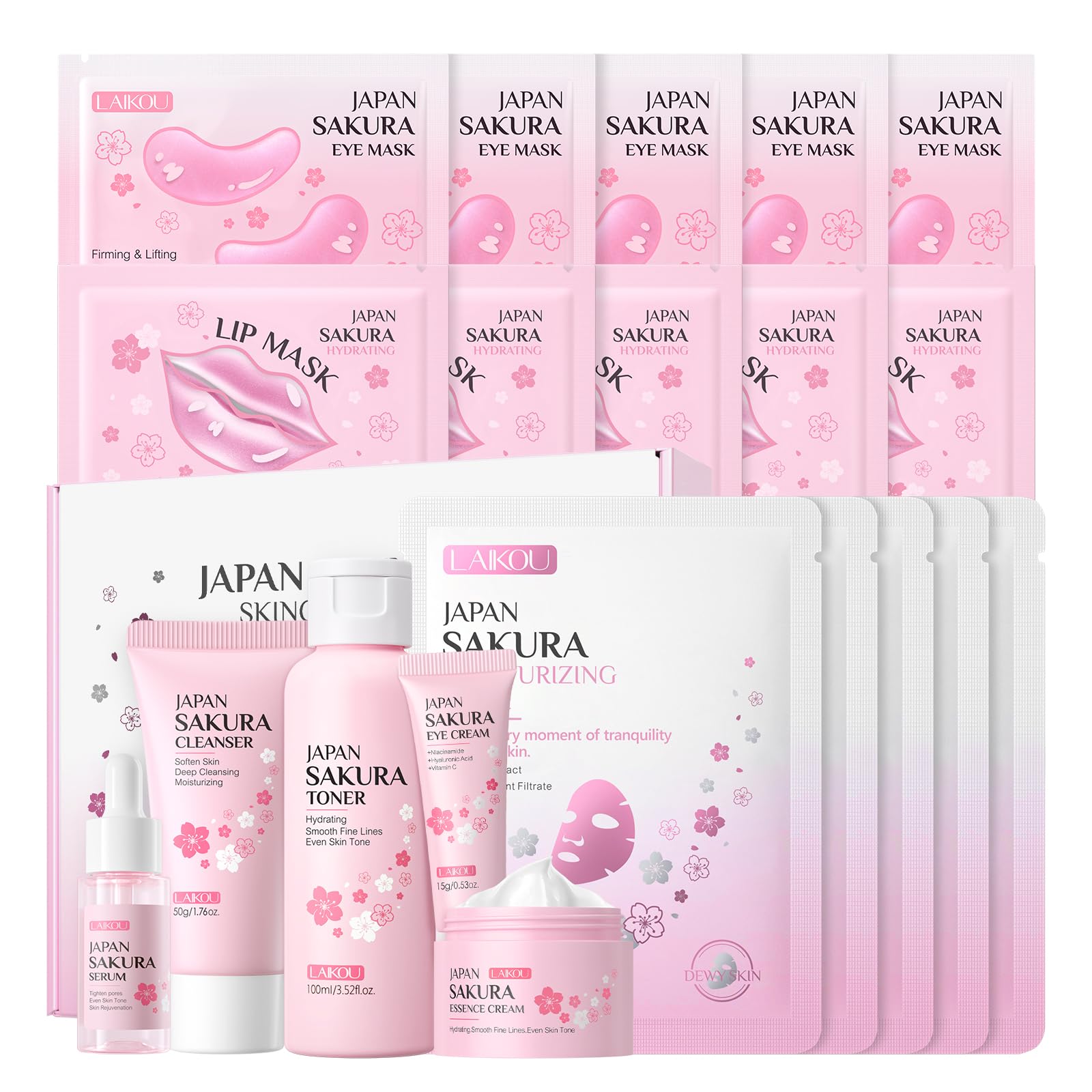 LAIKOU Skin Care Set JAPAN SAKURA Women Beauty Gift Sets Skin Care Kit 5pcs - LAIKOU Official Product View 8